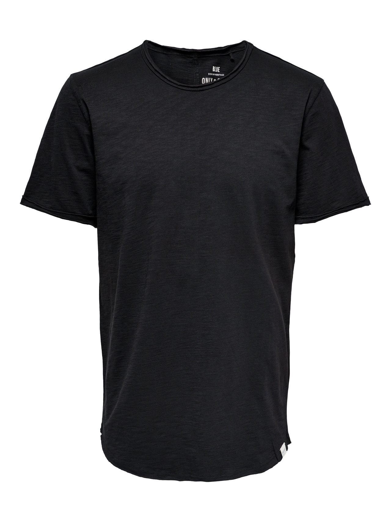 ONLY & SONS Camisetas Corte long line Cuello redondo -Black - 22017822