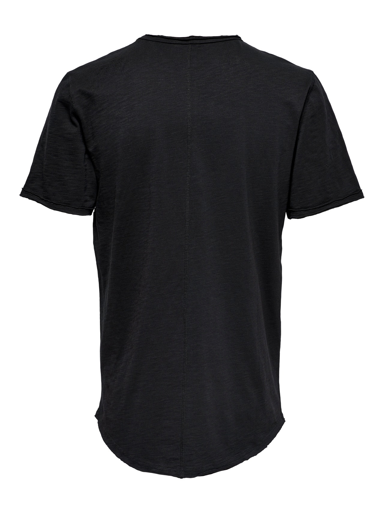 ONLY & SONS Long Line Fit O-hals T-skjorte -Black - 22017822