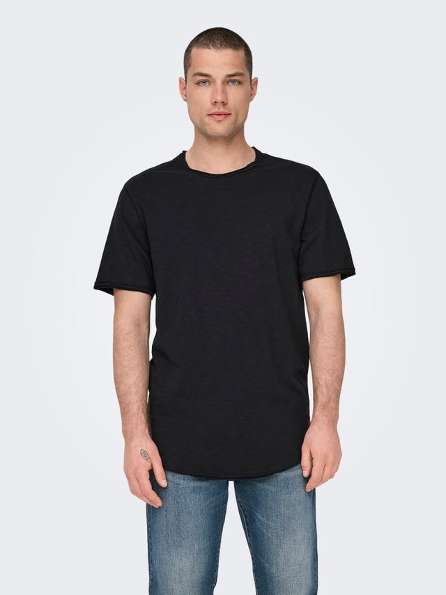 ONLY & SONS Long Line Fit O-hals T-skjorte - 22017822
