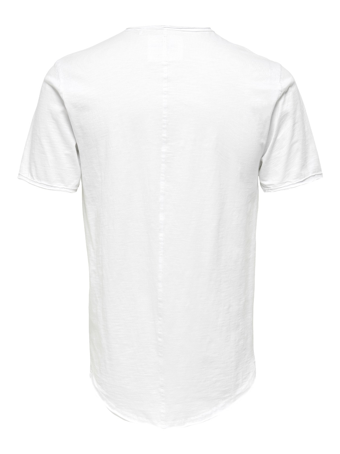 ONLY & SONS Long Line Fit Round Neck T-Shirt -Bright White - 22017822