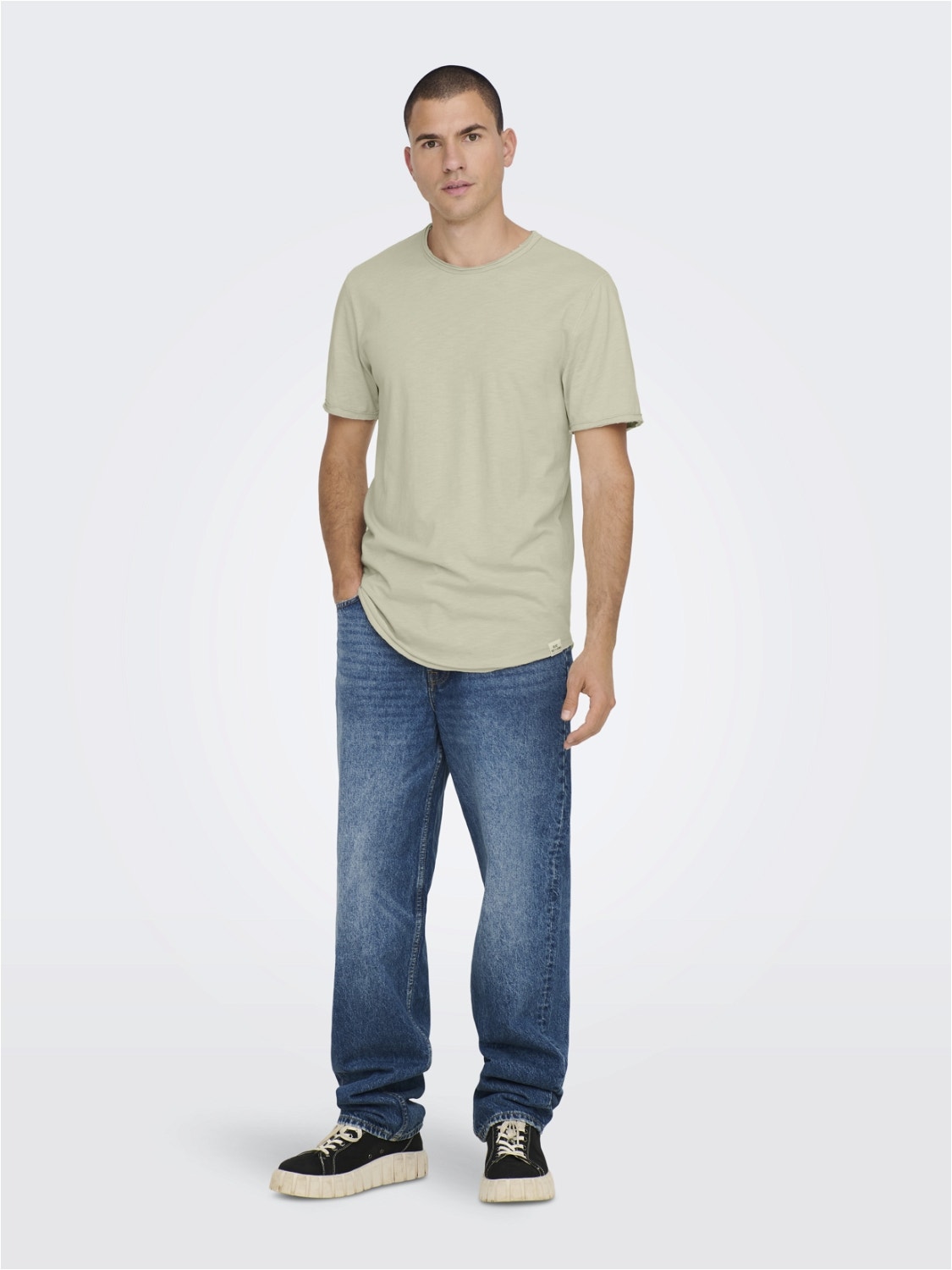 ONLY & SONS Camisetas Corte long line Cuello redondo -Moonstruck - 22017822