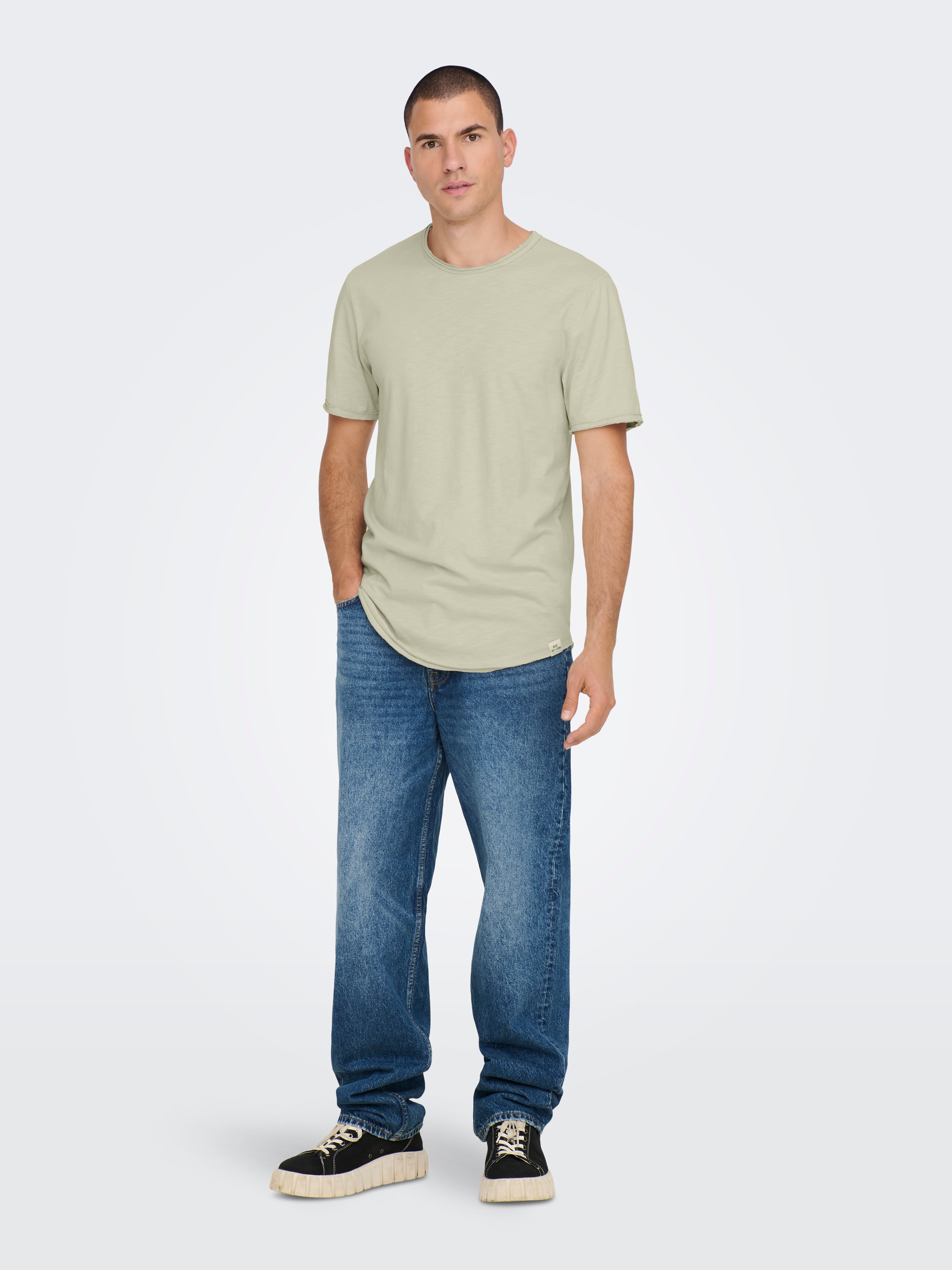 Long Line Fit O-Neck T-Shirt | Light 