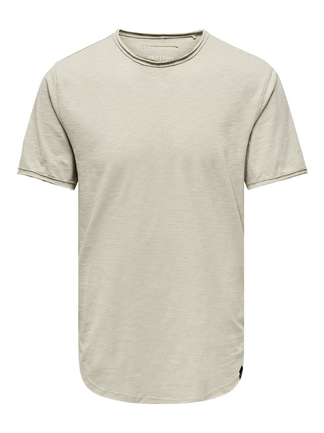 ONLY & SONS Lang geschnitten Rundhals T-Shirt -Silver Lining - 22017822