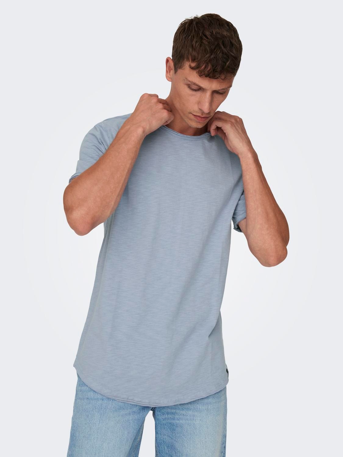 ONLY & SONS Camisetas Corte long line Cuello redondo -Eventide - 22017822