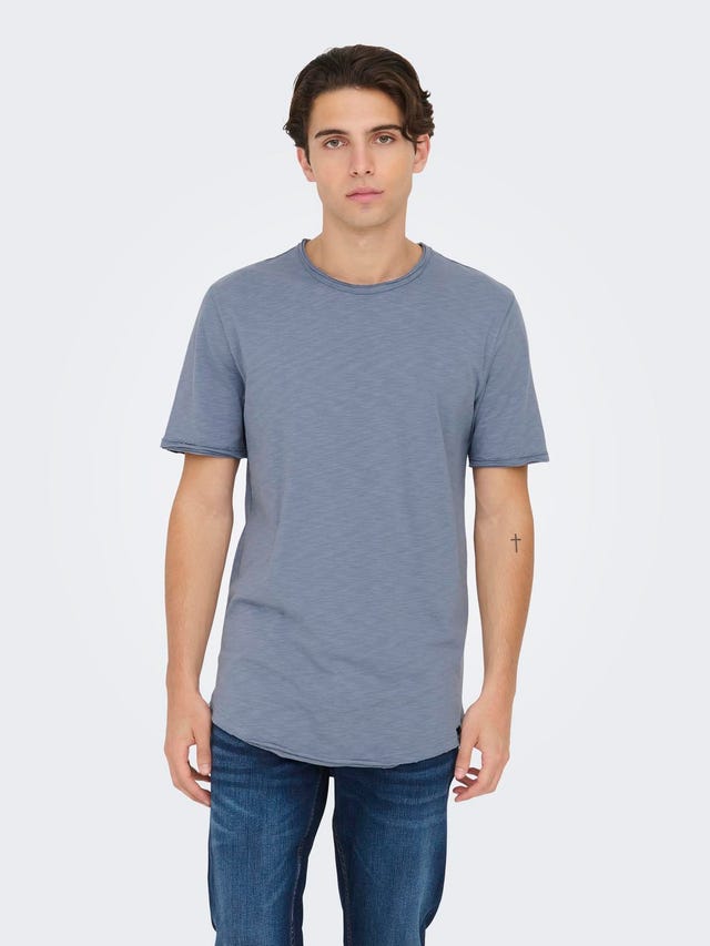 ONLY & SONS Long Line Fit Round Neck T-Shirt - 22017822