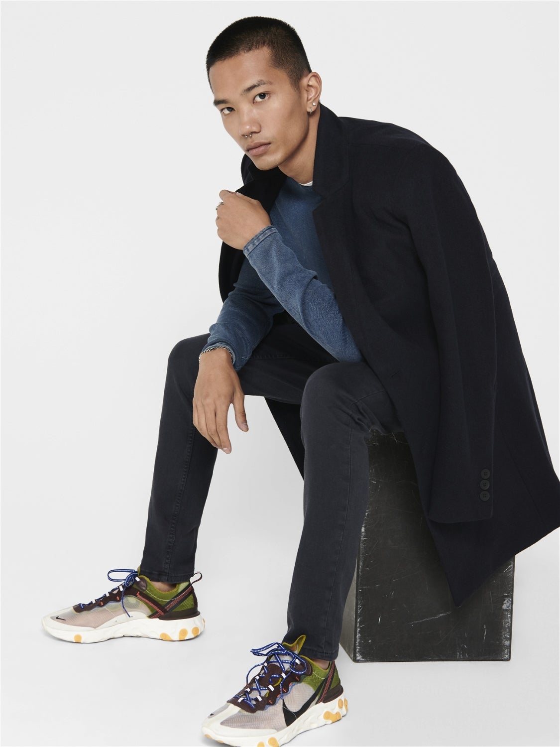 ONSMALIK Trench coat Dark Blue ONLY SONS