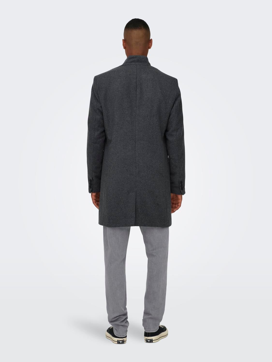 High neck coat cheap suit