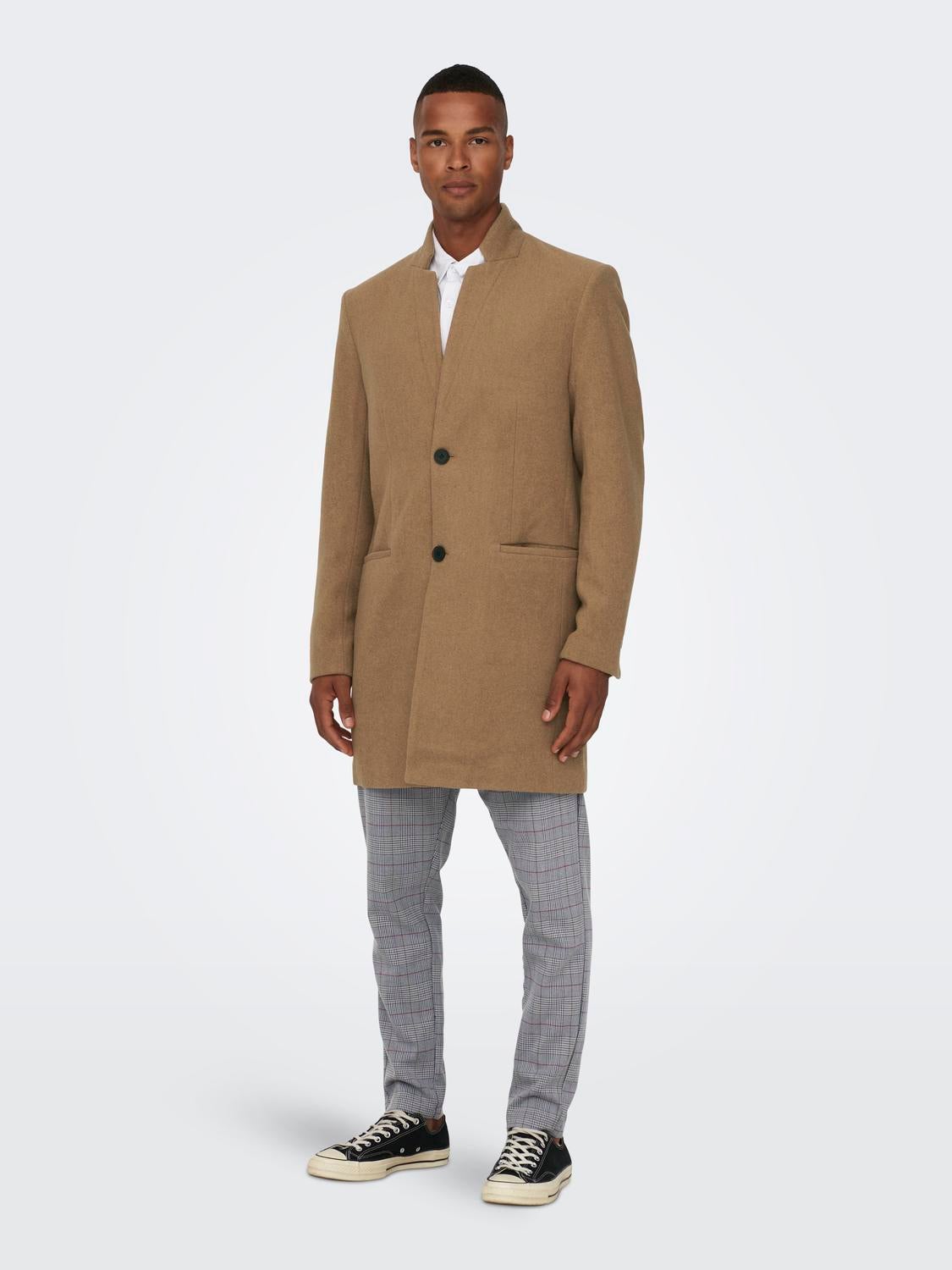 Mens tan 2025 wool overcoat