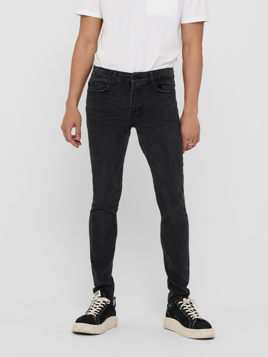 ONLY & SONS Skinny Fit Regular rise Jeans -Grey Denim - 22018260