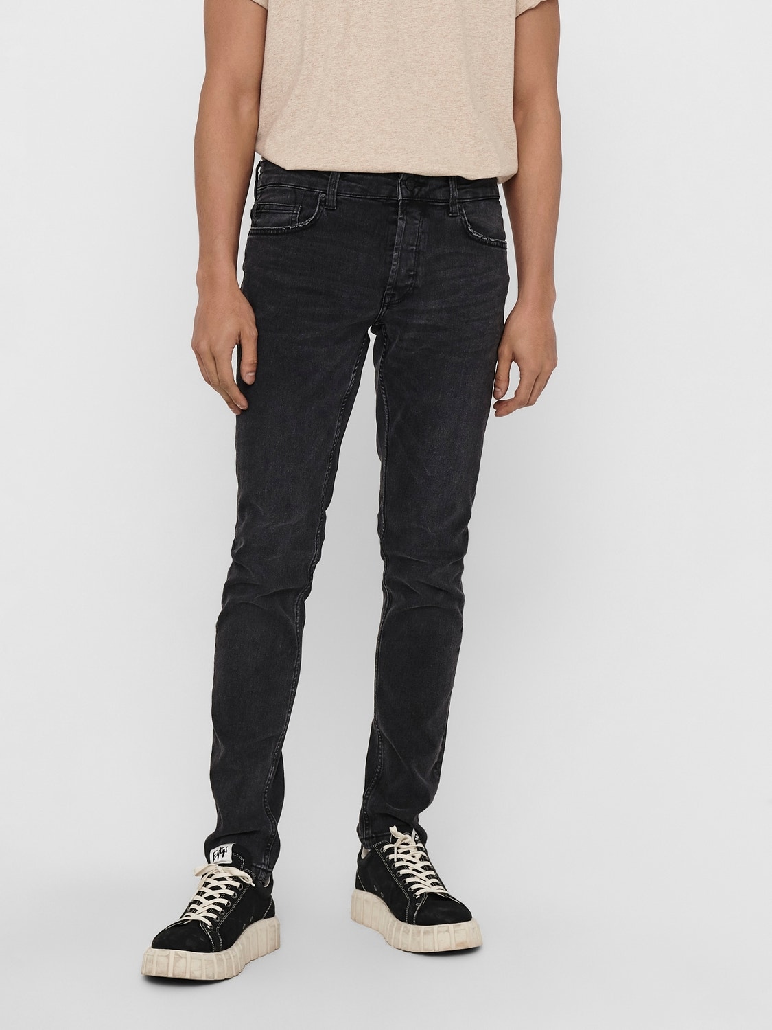 ONLY & SONS Slim Fit Mid waist Jeans -Grey Denim - 22018261