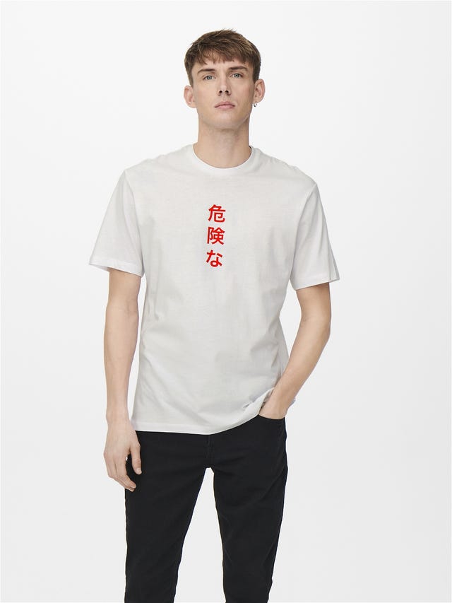 ONLY & SONS O-neck t-shirt with print - 22018480