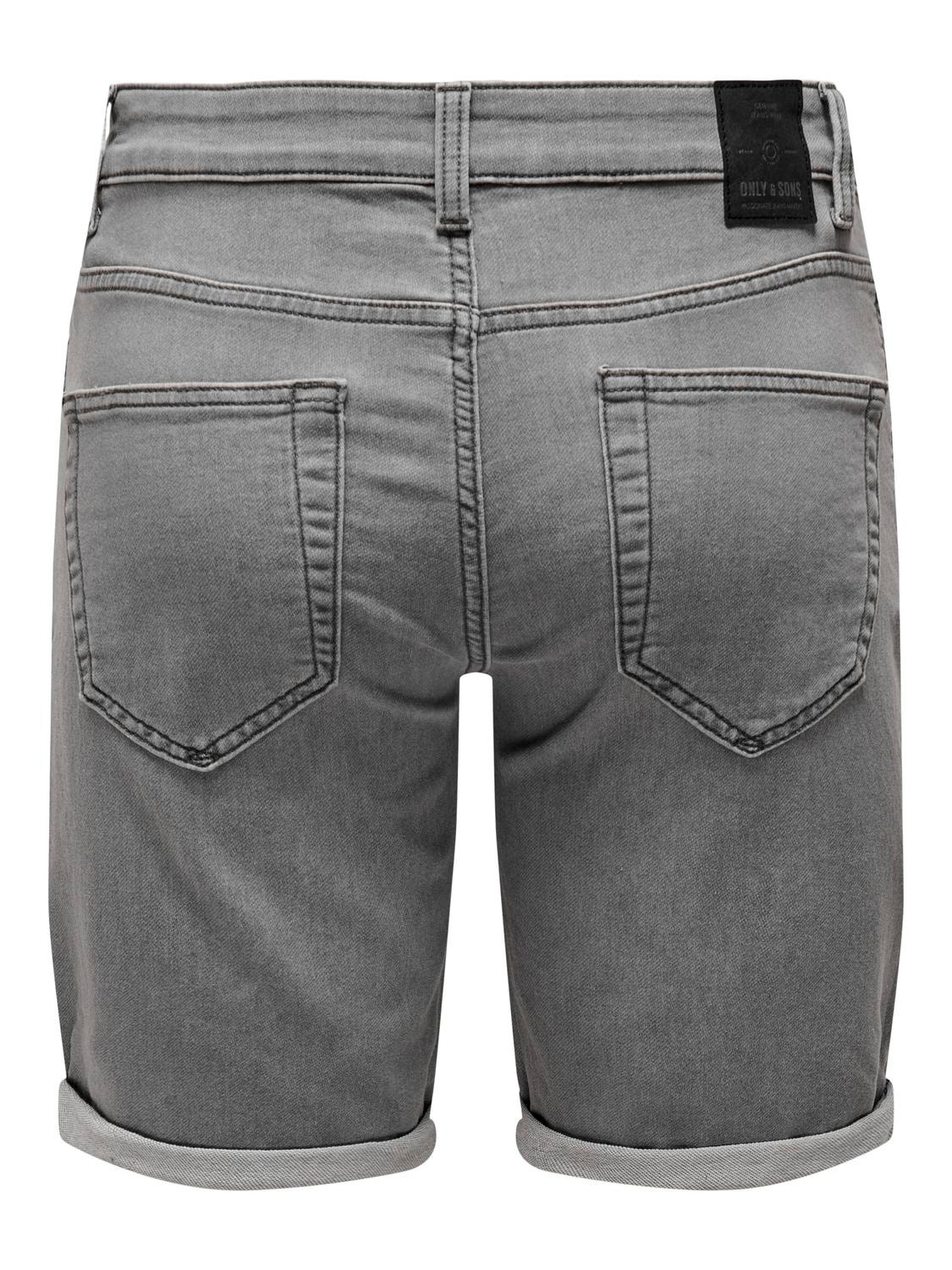 ONLY & SONS Regular fit Mid waist Shorts -Grey Denim - 22018583