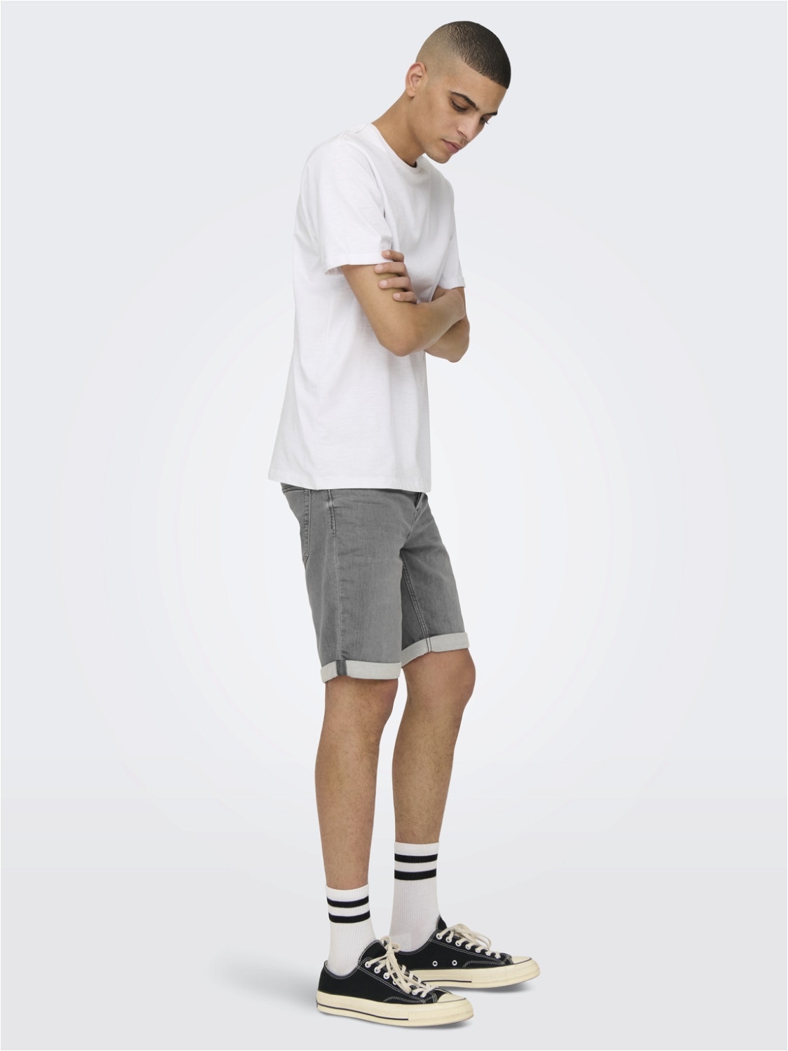 ONLY & SONS Normal geschnitten Mittlere Taille Shorts -Grey Denim - 22018583