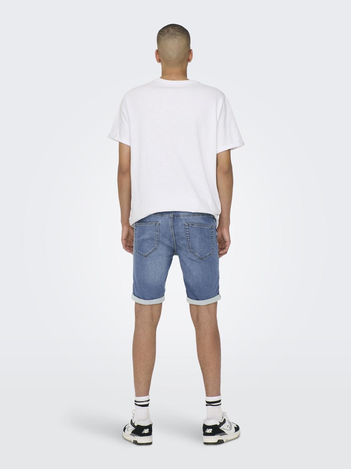 ONLY & SONS Regular fit Mid waist Shorts -Blue Denim - 22018584