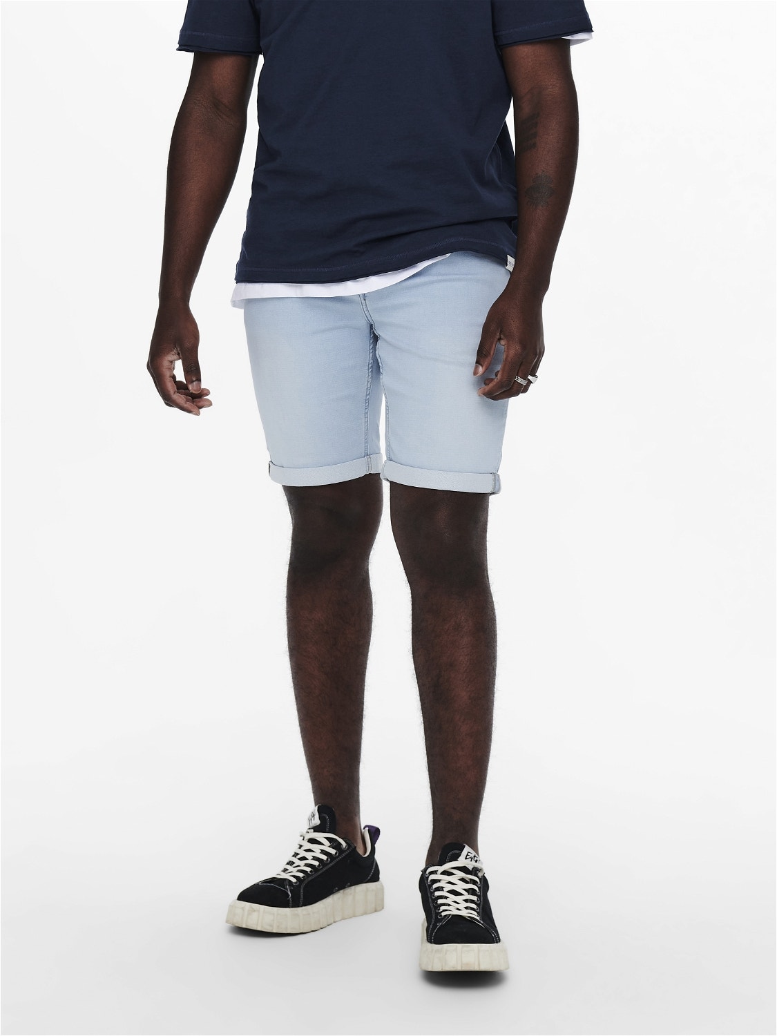 ONLY & SONS Regular Fit Mid waist Shorts -Blue Denim - 22018587
