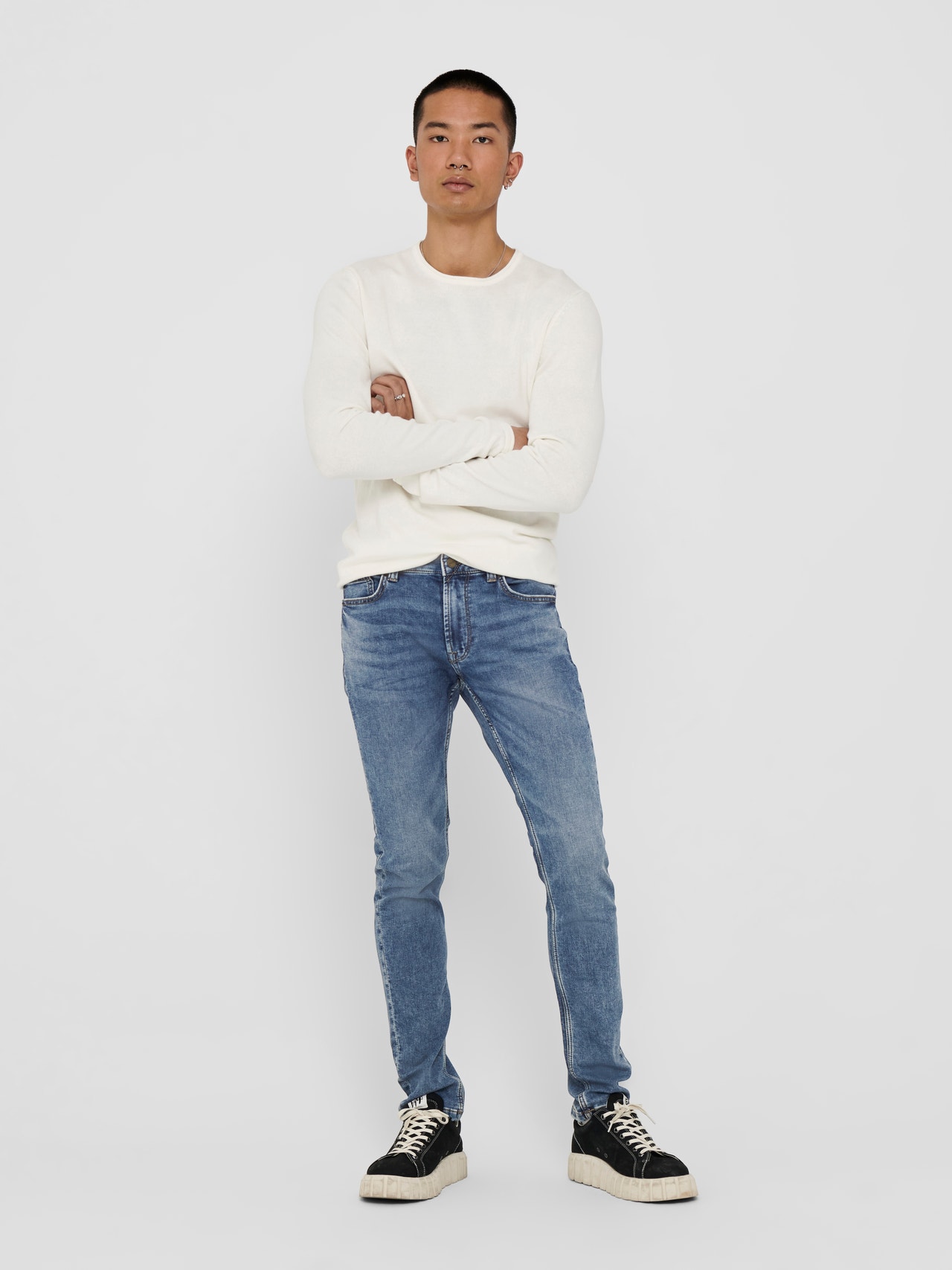 ONLY & SONS Slim Fit Low rise Jeans -Blue Denim - 22018653
