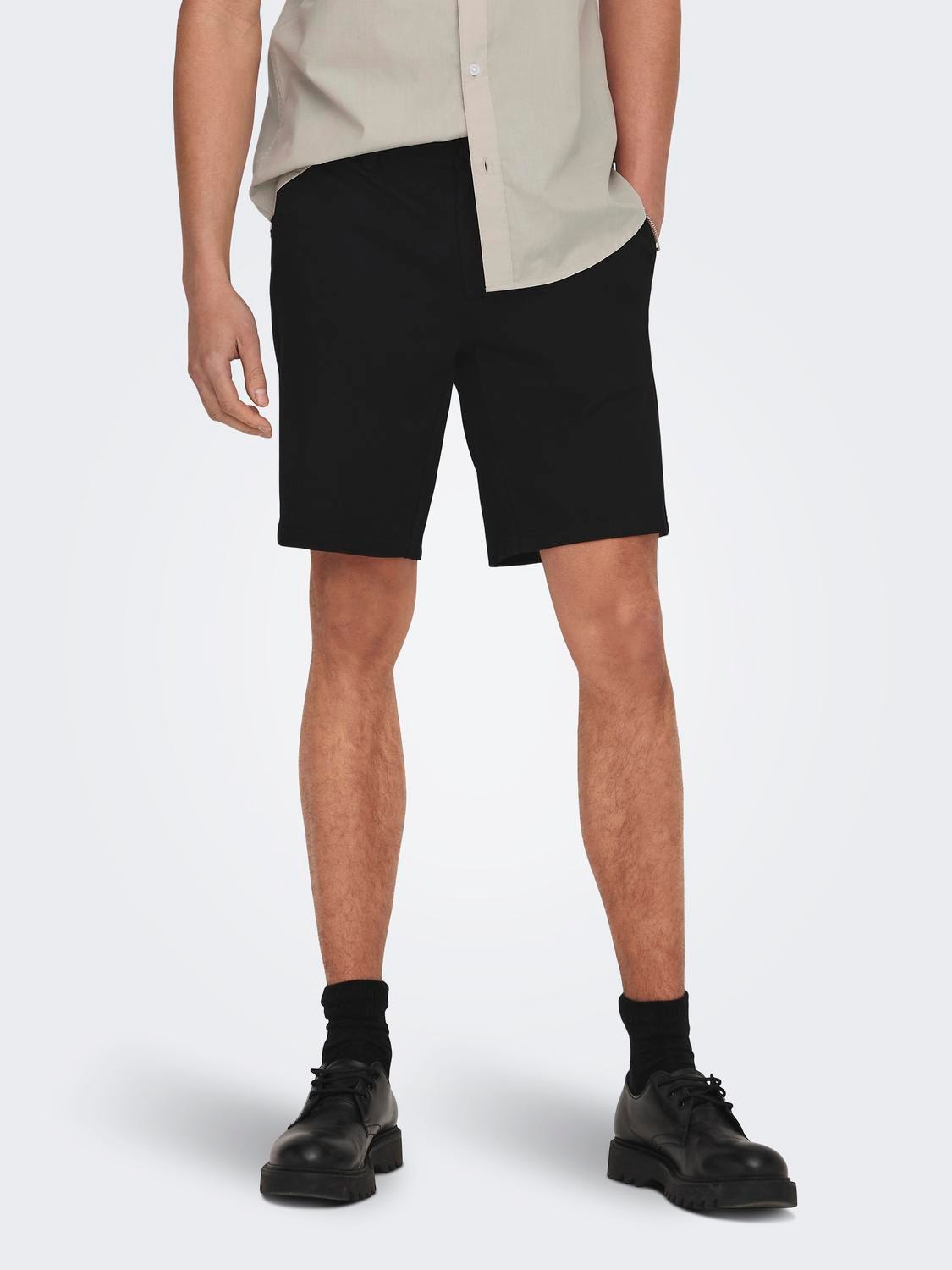 ONLY & SONS Shorts Corte regular Cintura media -Black - 22018667