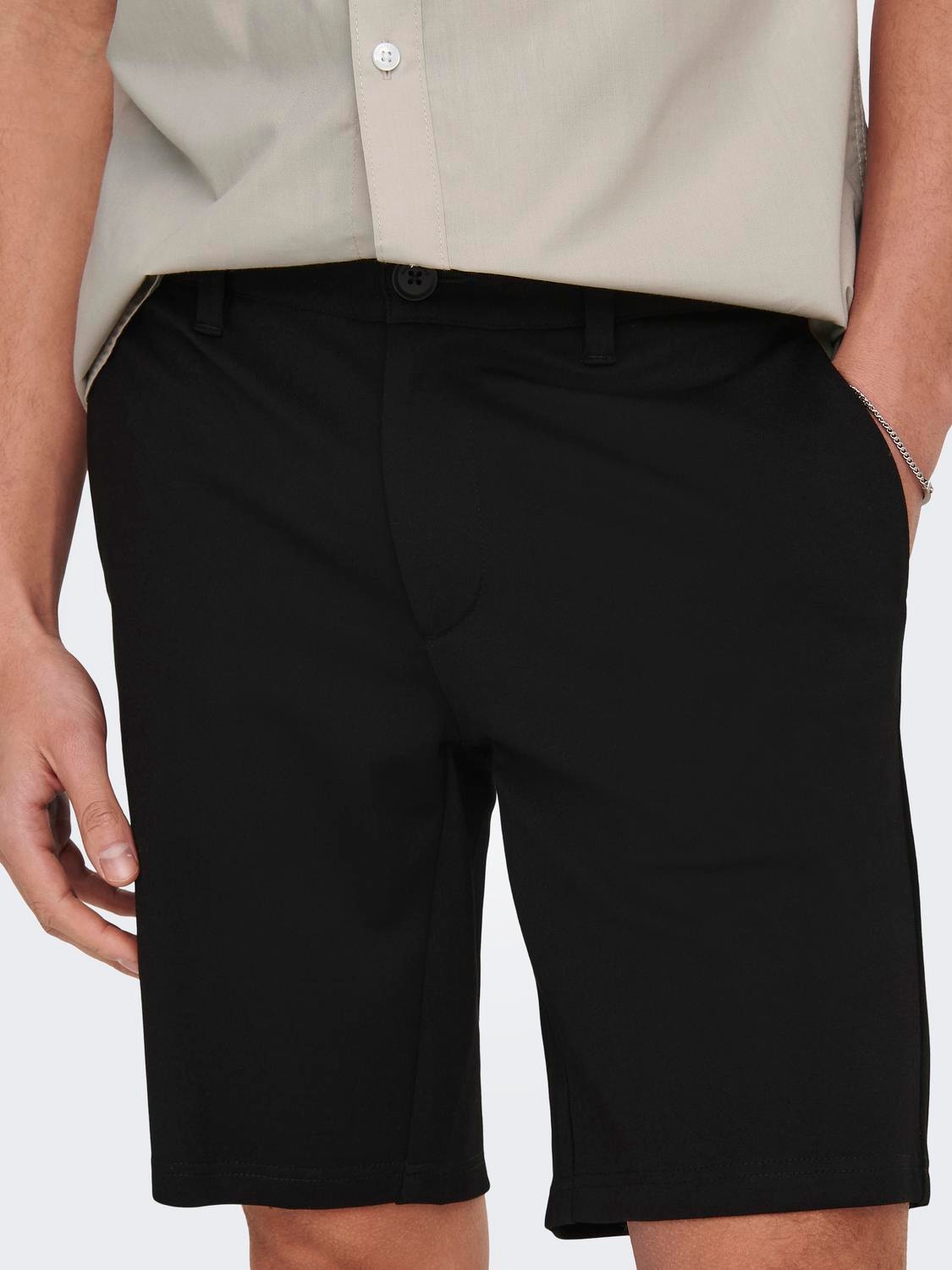 ONLY & SONS Regular fit Mid waist Shorts -Black - 22018667