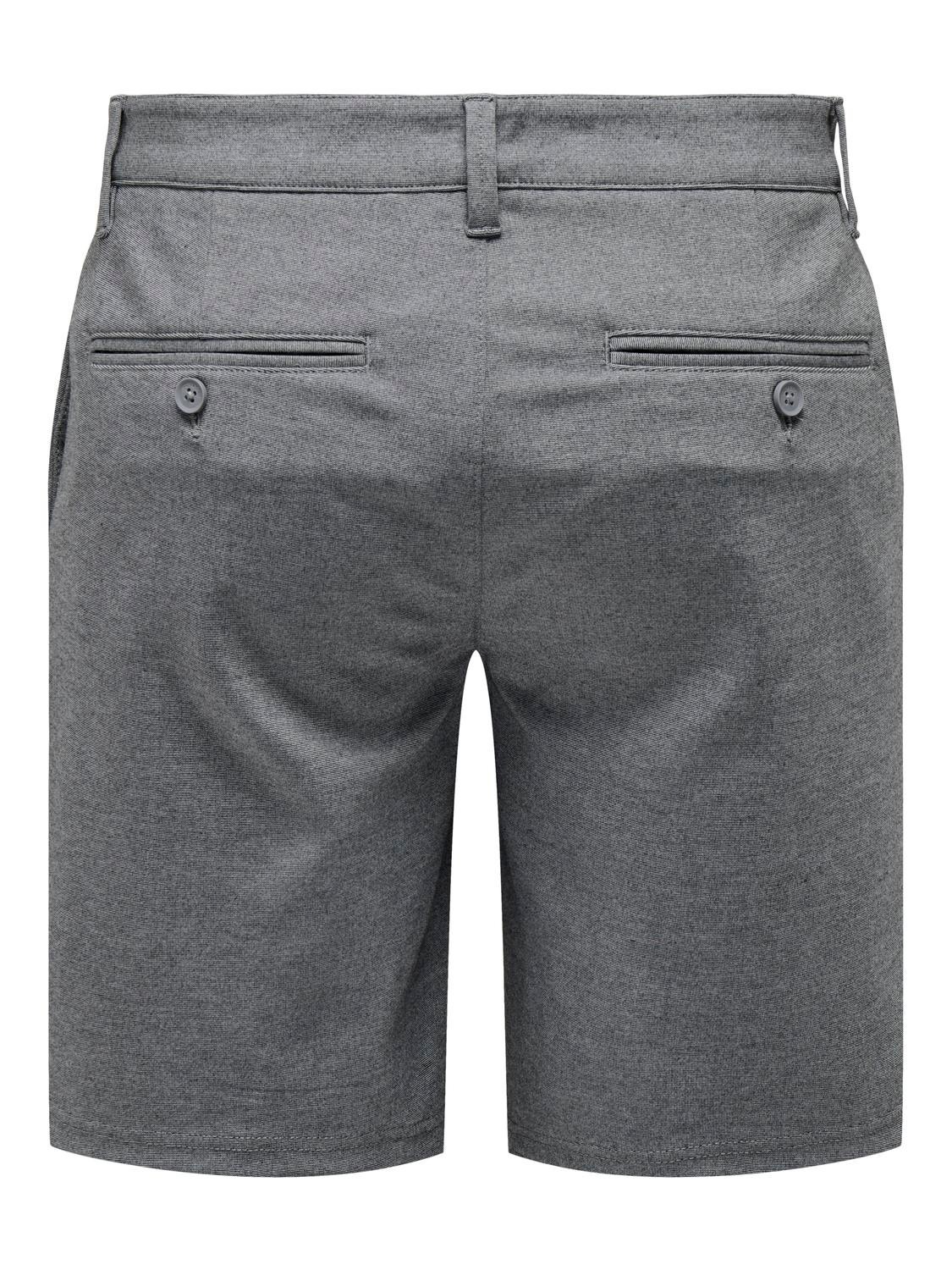ONLY & SONS Normal passform Medelhög midja Shorts -Medium Grey Melange - 22018667