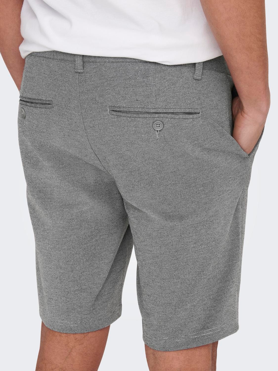 ONLY & SONS Normal passform Medelhög midja Shorts -Medium Grey Melange - 22018667