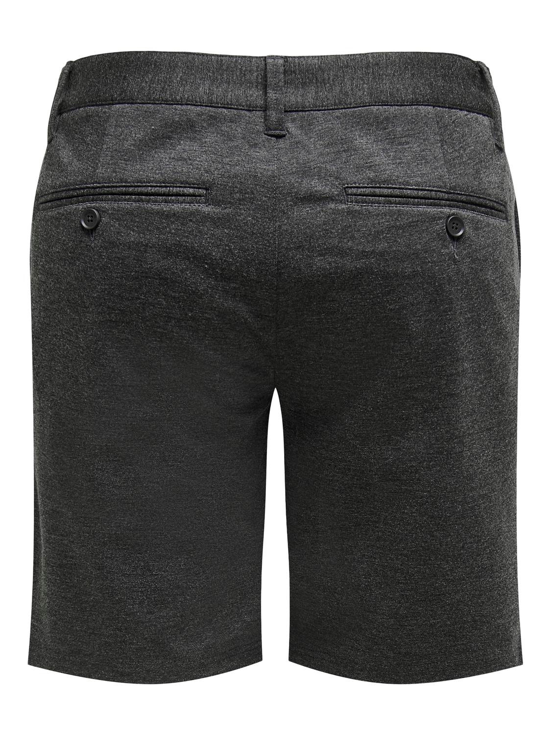 ONLY & SONS Normal geschnitten Mittlere Taille Shorts -Dark Grey Melange - 22018667