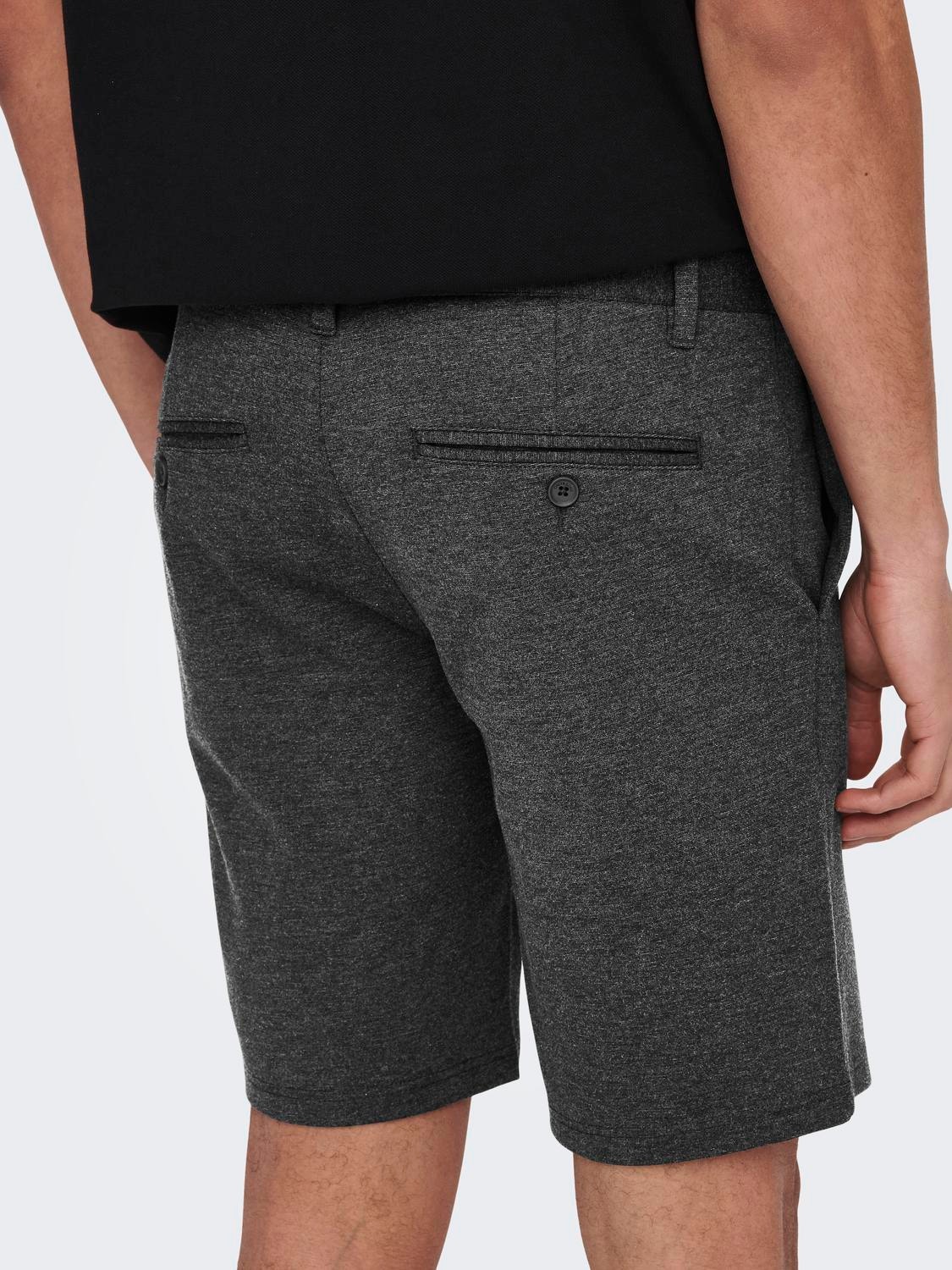 ONLY & SONS Normal geschnitten Mittlere Taille Shorts -Dark Grey Melange - 22018667