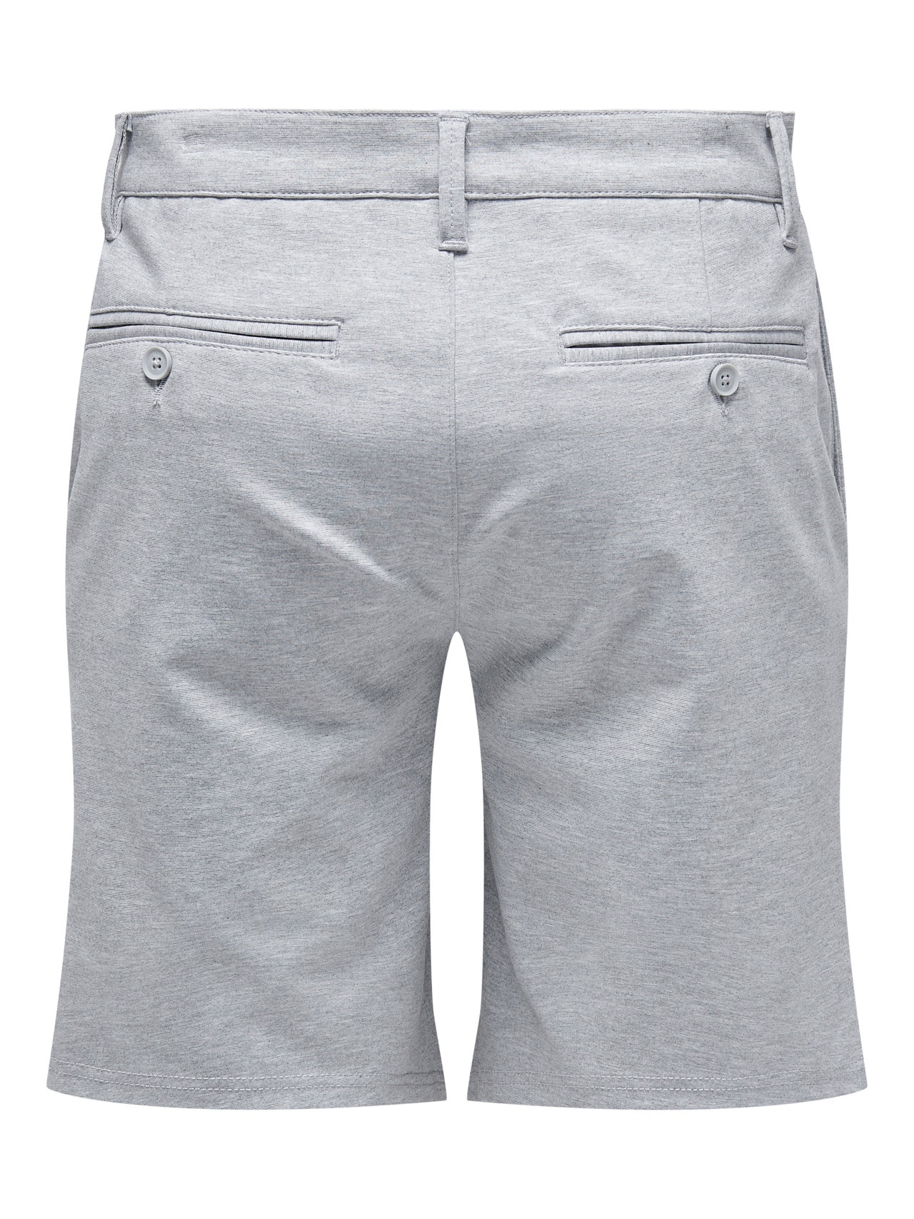 ONLY & SONS Regular Fit Middels høy midje Shorts -Light Grey Melange - 22018667