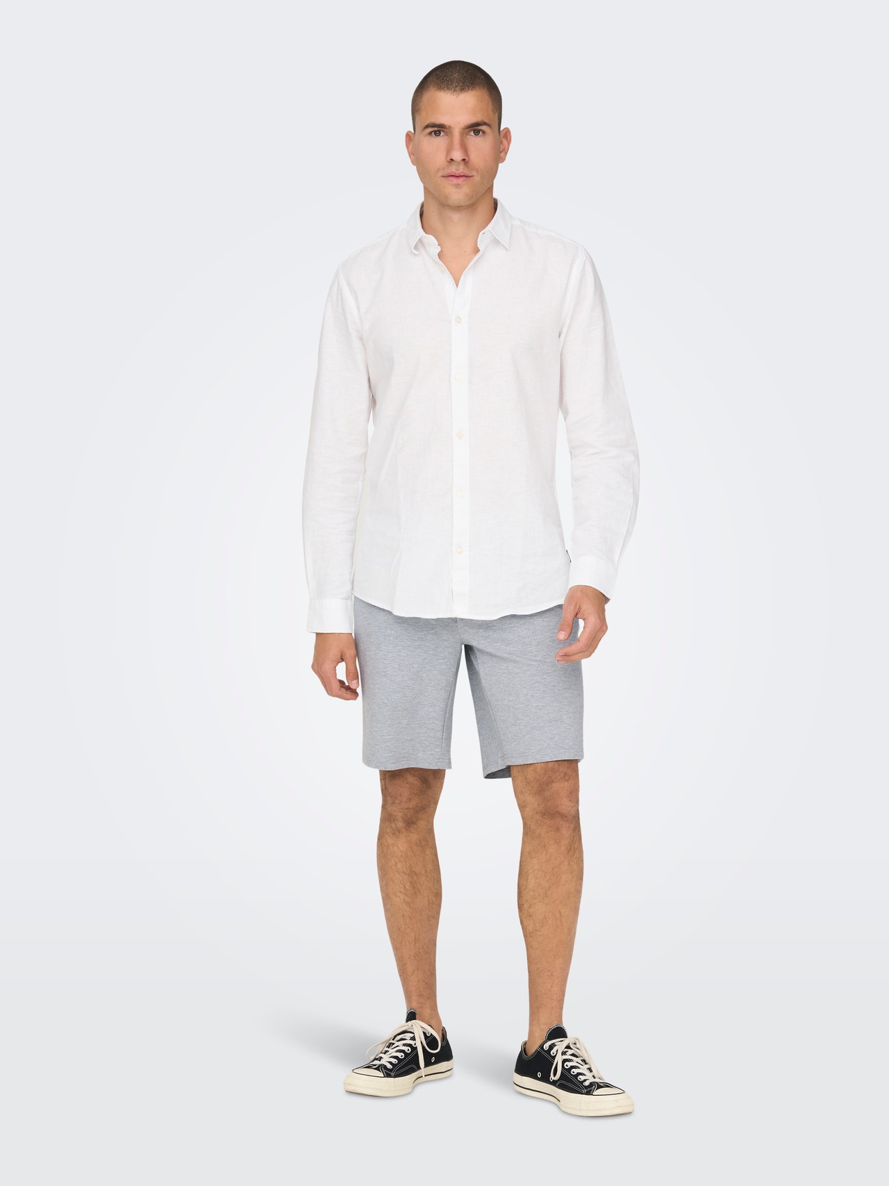 ONLY & SONS Shorts Regular Fit Taille moyenne -Light Grey Melange - 22018667