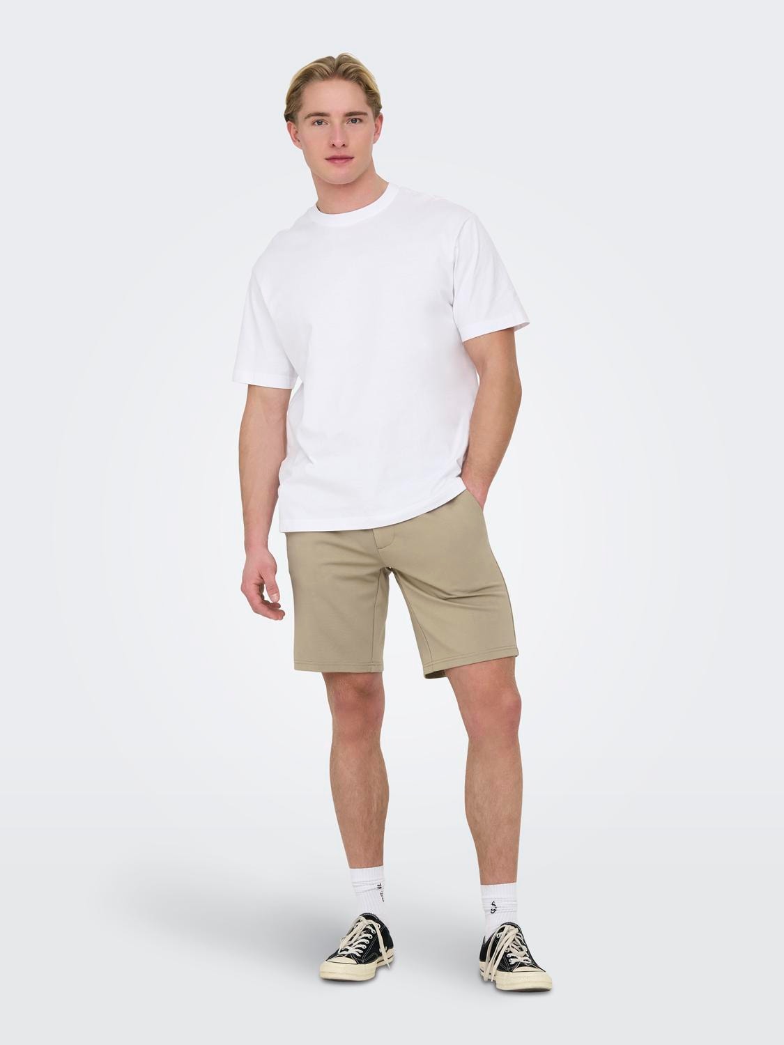 ONLY & SONS Normal geschnitten Mittlere Taille Shorts -Chinchilla - 22018667