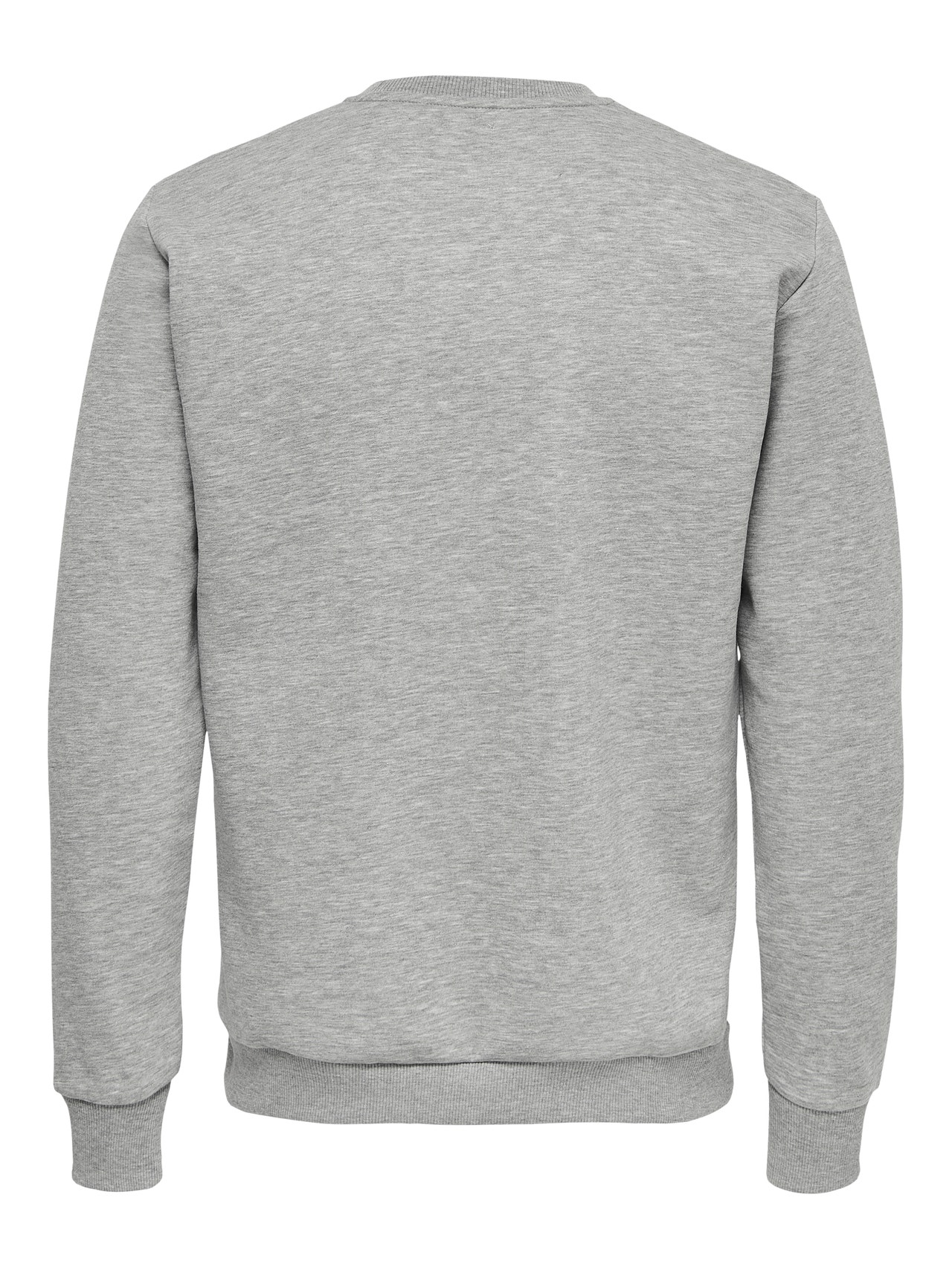 ONLY & SONS Normal geschnitten Rundhals Sweatshirt -Light Grey Melange - 22018683