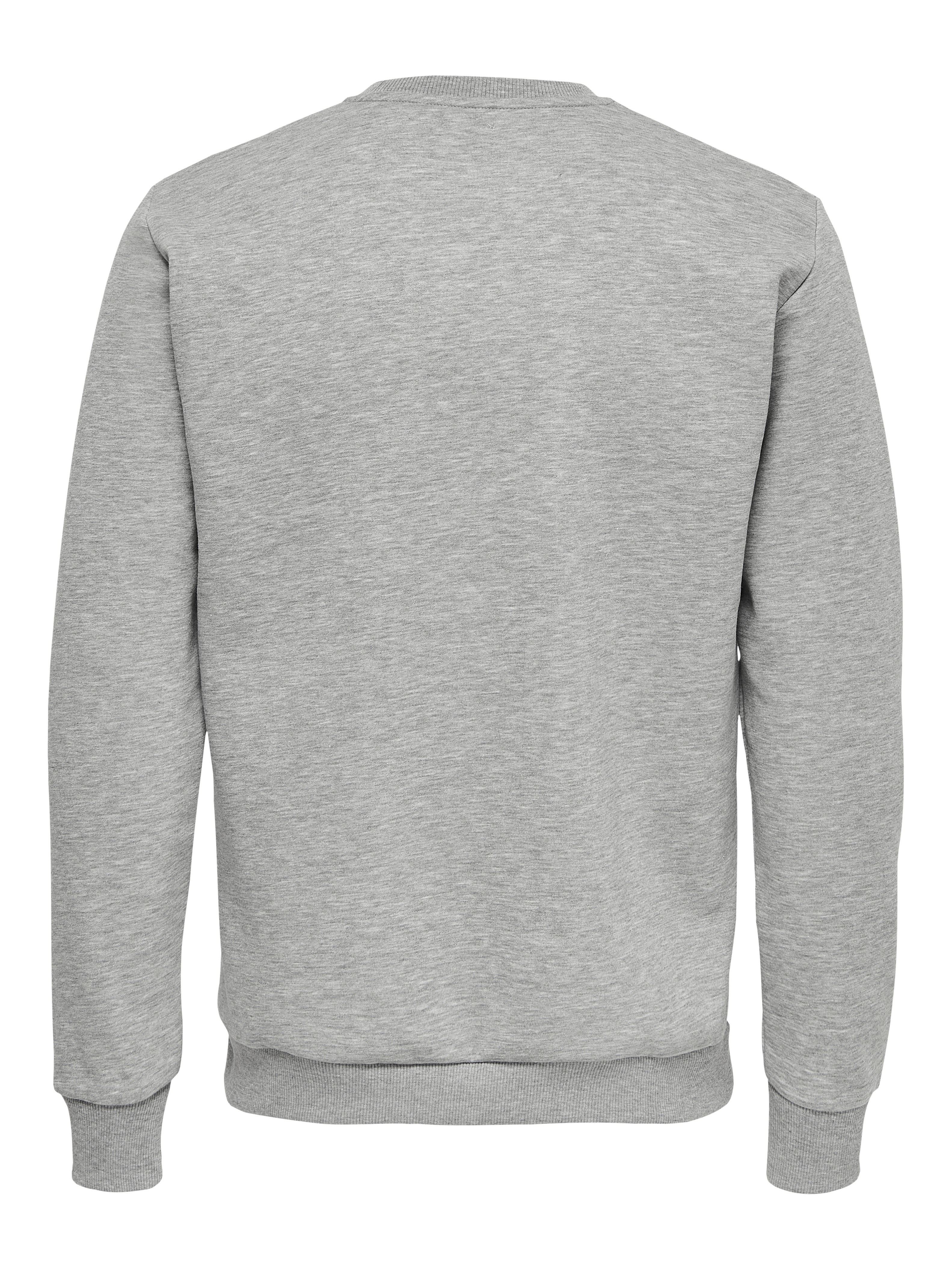 Regular Fit Round Neck Sweatshirt | Light Grey | ONLY & SONS®