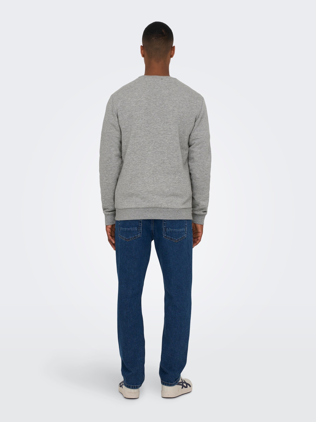 ONLY & SONS Normal passform O-ringning Sweatshirt -Light Grey Melange - 22018683