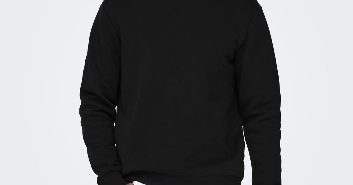 Normal geschnitten Rundhals Sweatshirt | Schwarz | ONLY & SONS®