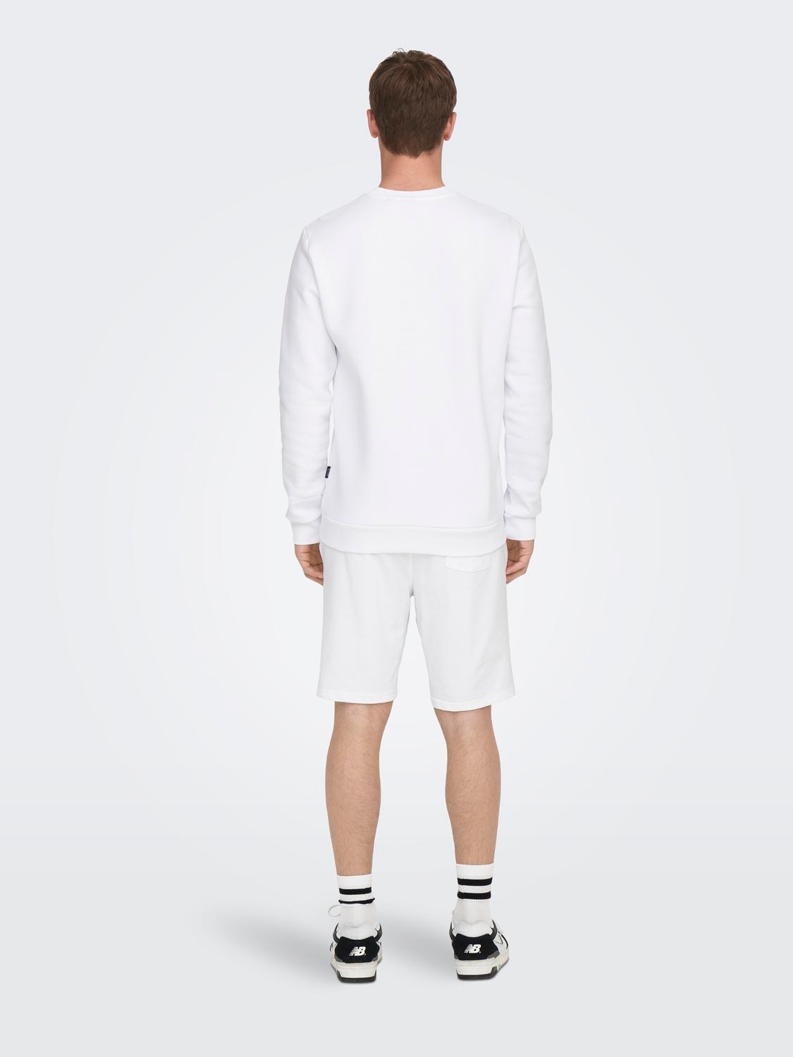 ONLY & SONS O-hals sweatshirt -Bright White - 22018683
