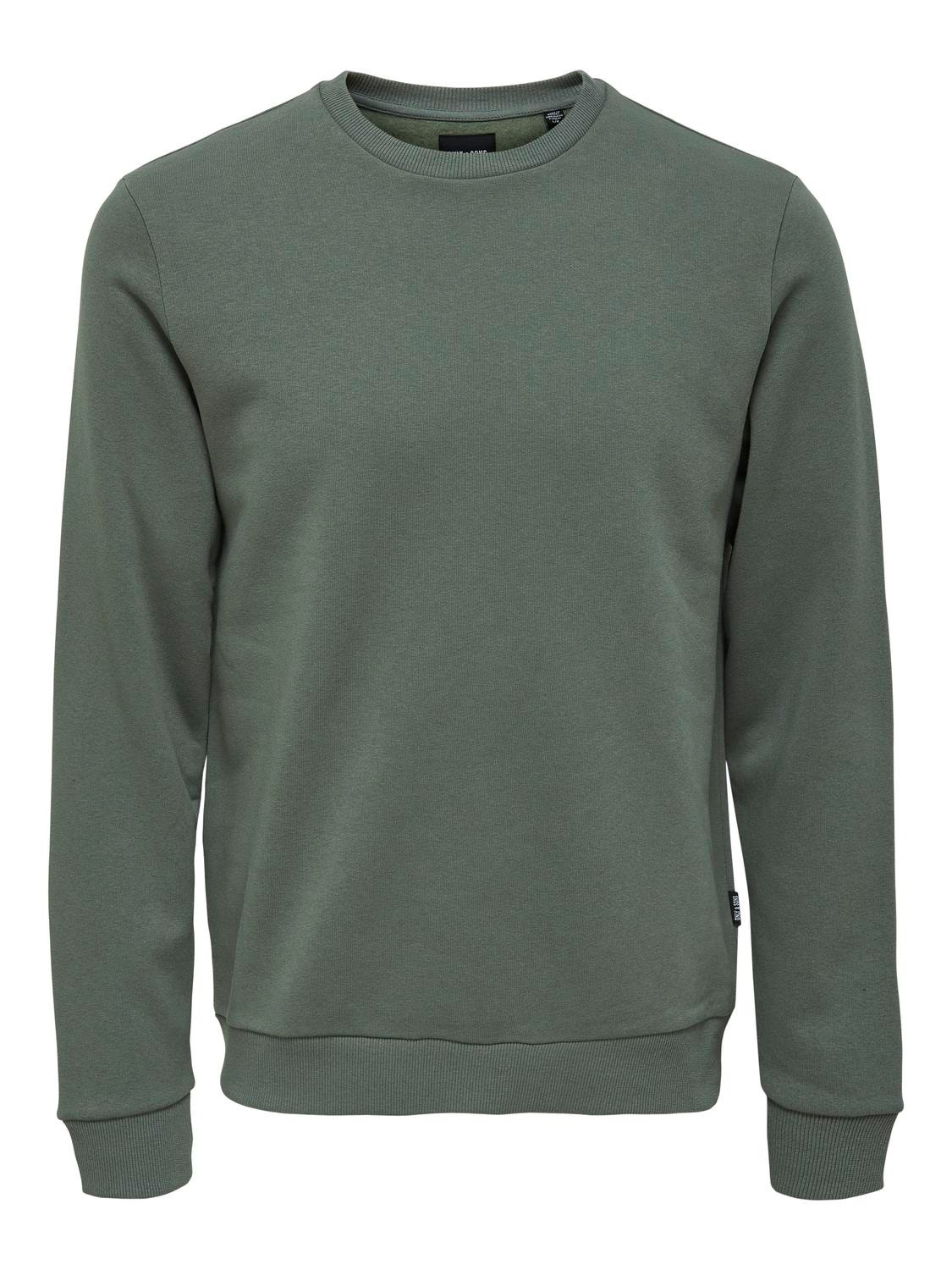ONLY & SONS Normal geschnitten Rundhals Sweatshirt -Castor Gray - 22018683
