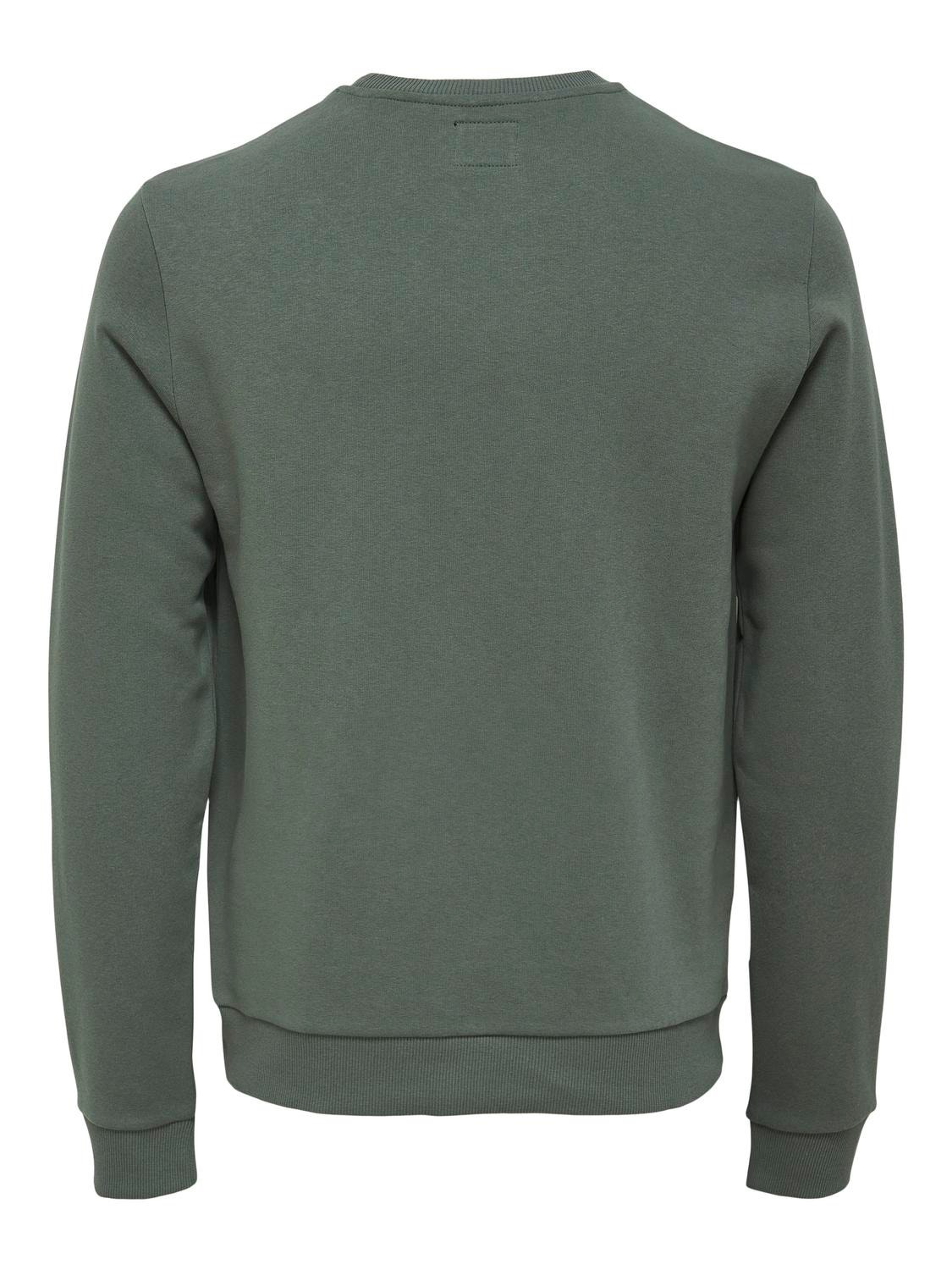 ONLY & SONS Normal passform O-ringning Sweatshirt -Castor Gray - 22018683