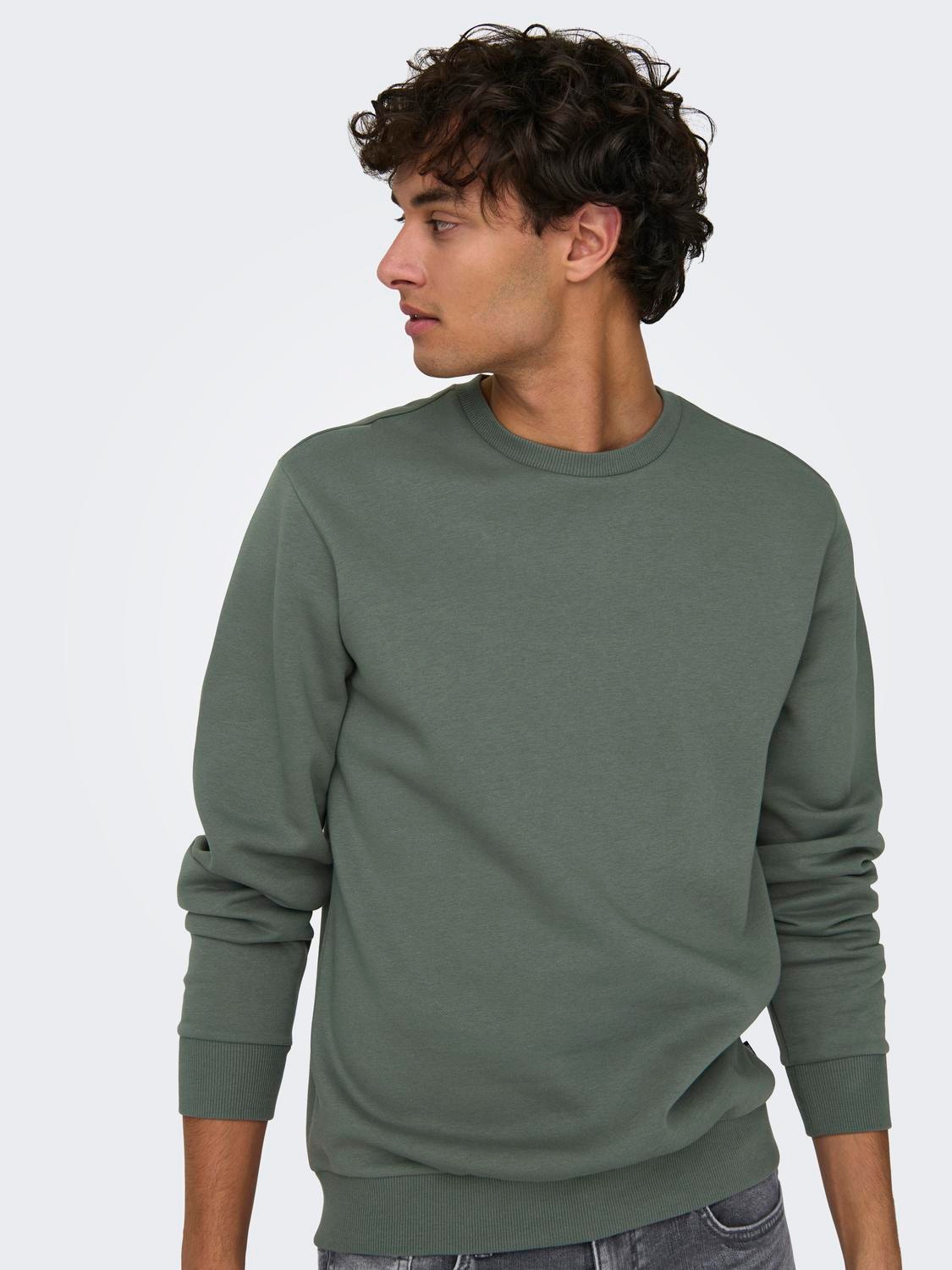 ONLY & SONS O-hals sweatshirt -Castor Gray - 22018683