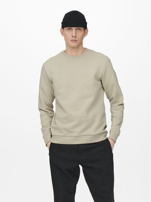 ONLY & SONS Normal passform O-ringning Sweatshirt - 22018683