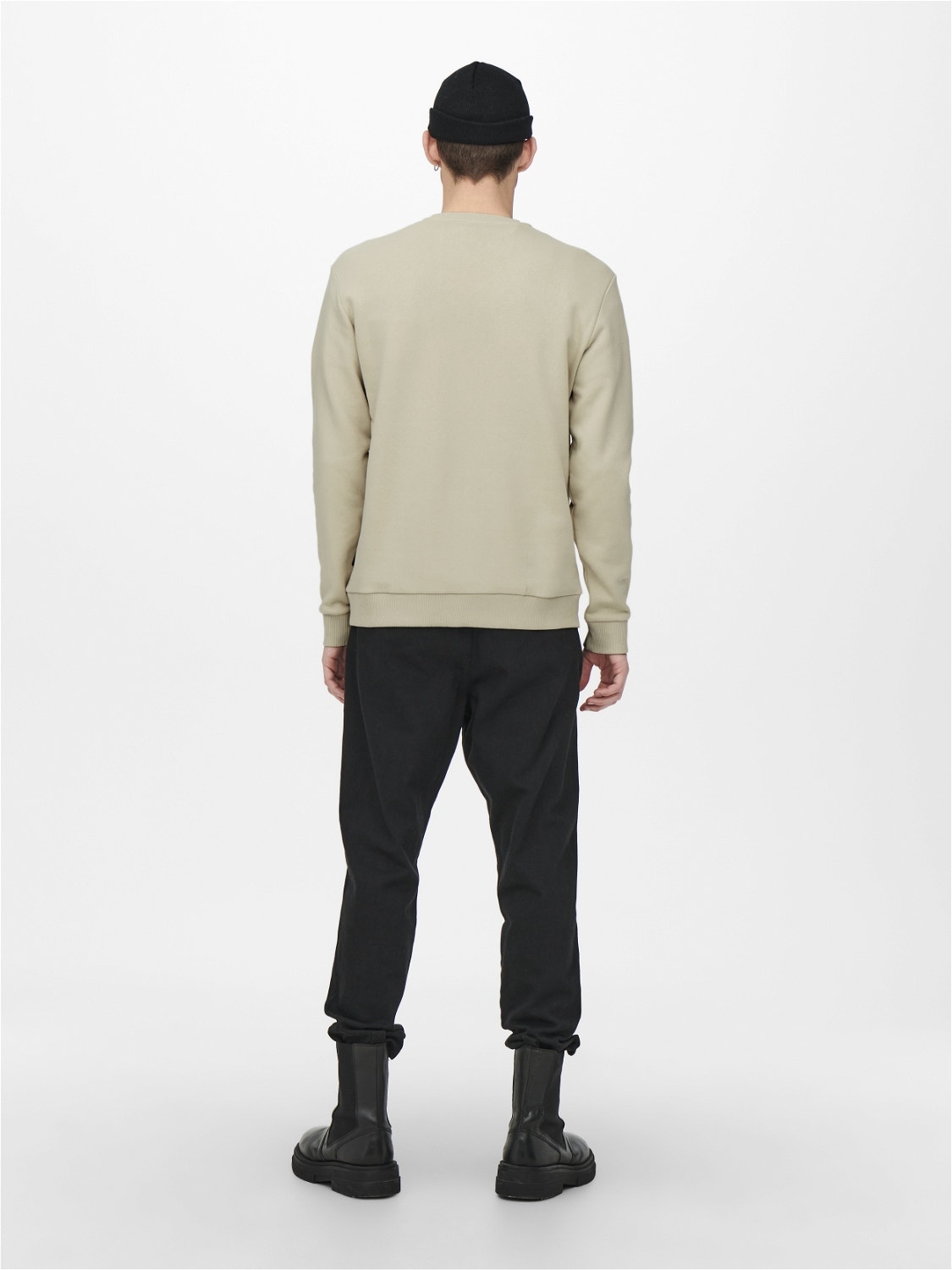 ONLY & SONS Normal passform O-ringning Sweatshirt -Pelican - 22018683