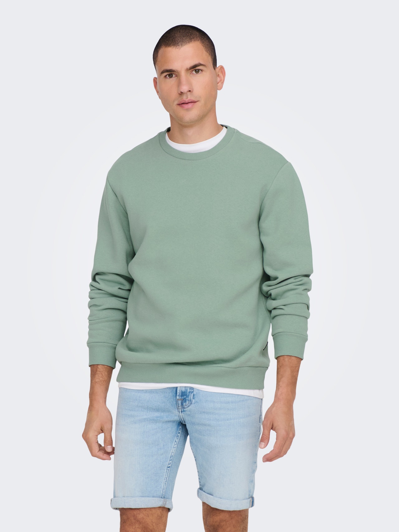 ONLY & SONS O-neck sweatshirt -Chinois Green - 22018683