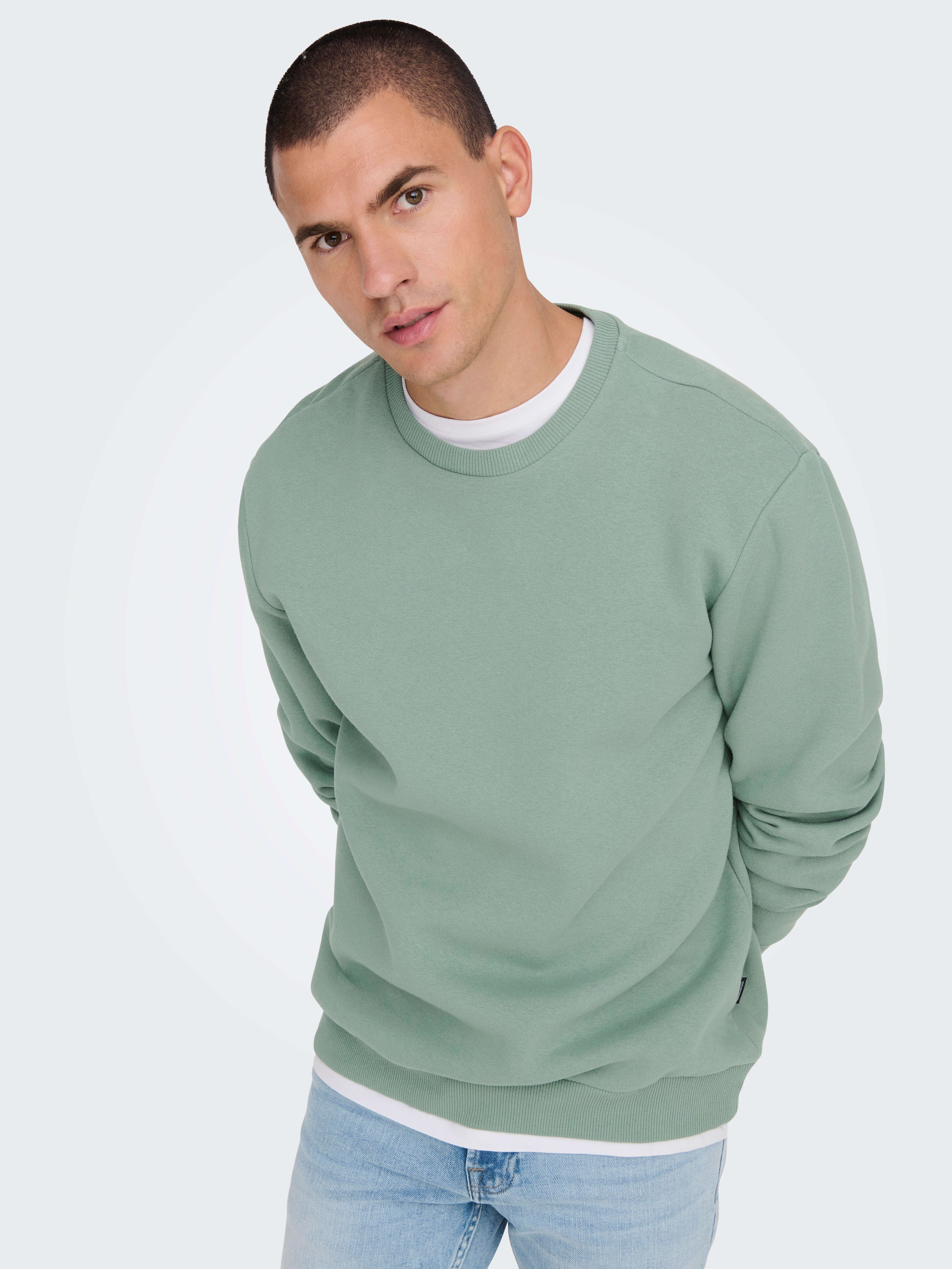 O-neck sweatshirt | Medium Grey | ONLY & SONS®