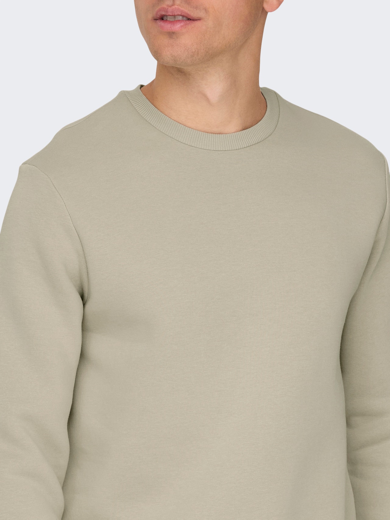 ONLY & SONS Normal geschnitten Rundhals Sweatshirt -Silver Lining - 22018683