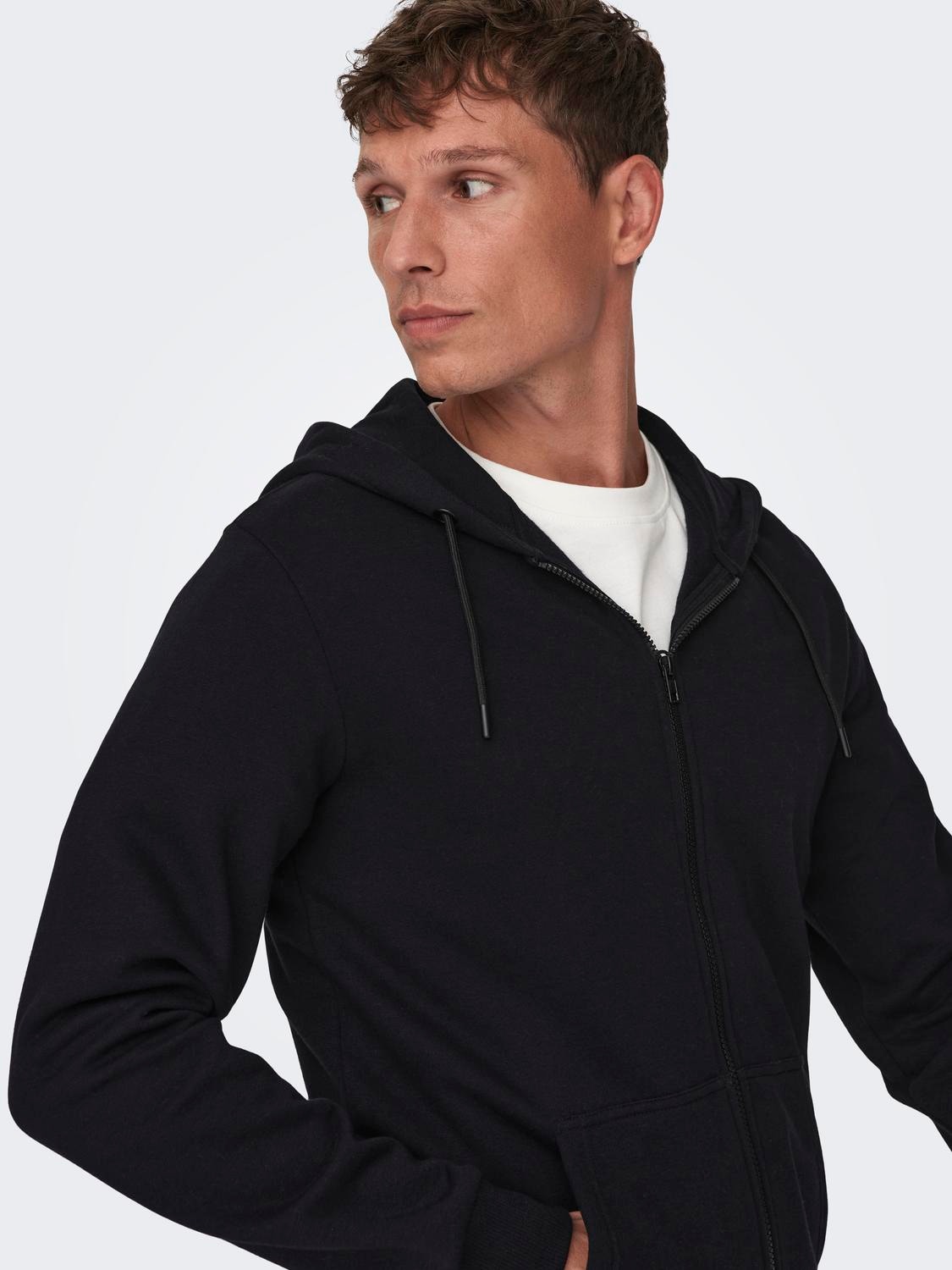 ONLY & SONS Basic hoodie -Black - 22018684
