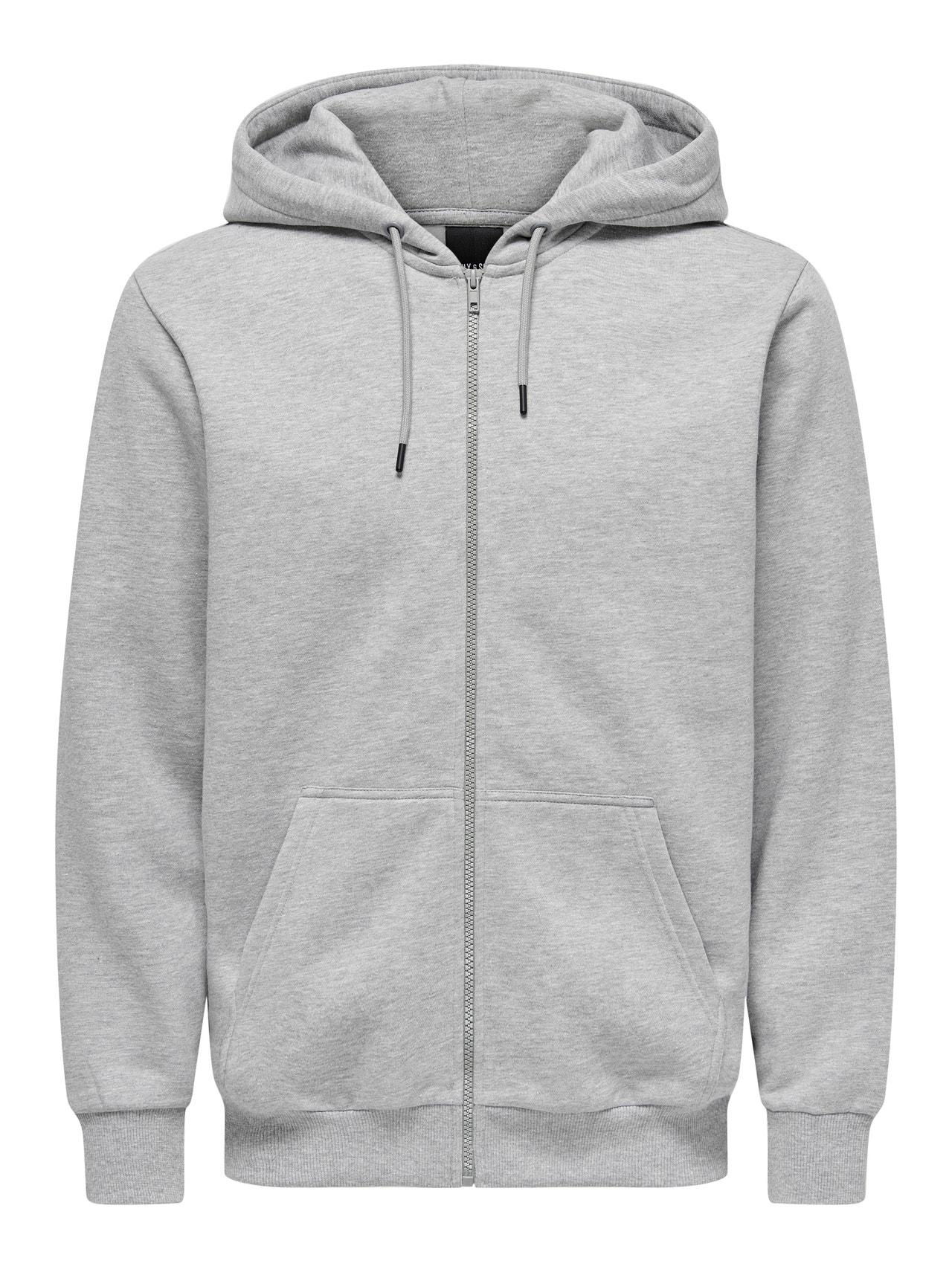 ONLY & SONS Regular Fit Hettegenser Sweatshirt -Light Grey Melange - 22018684