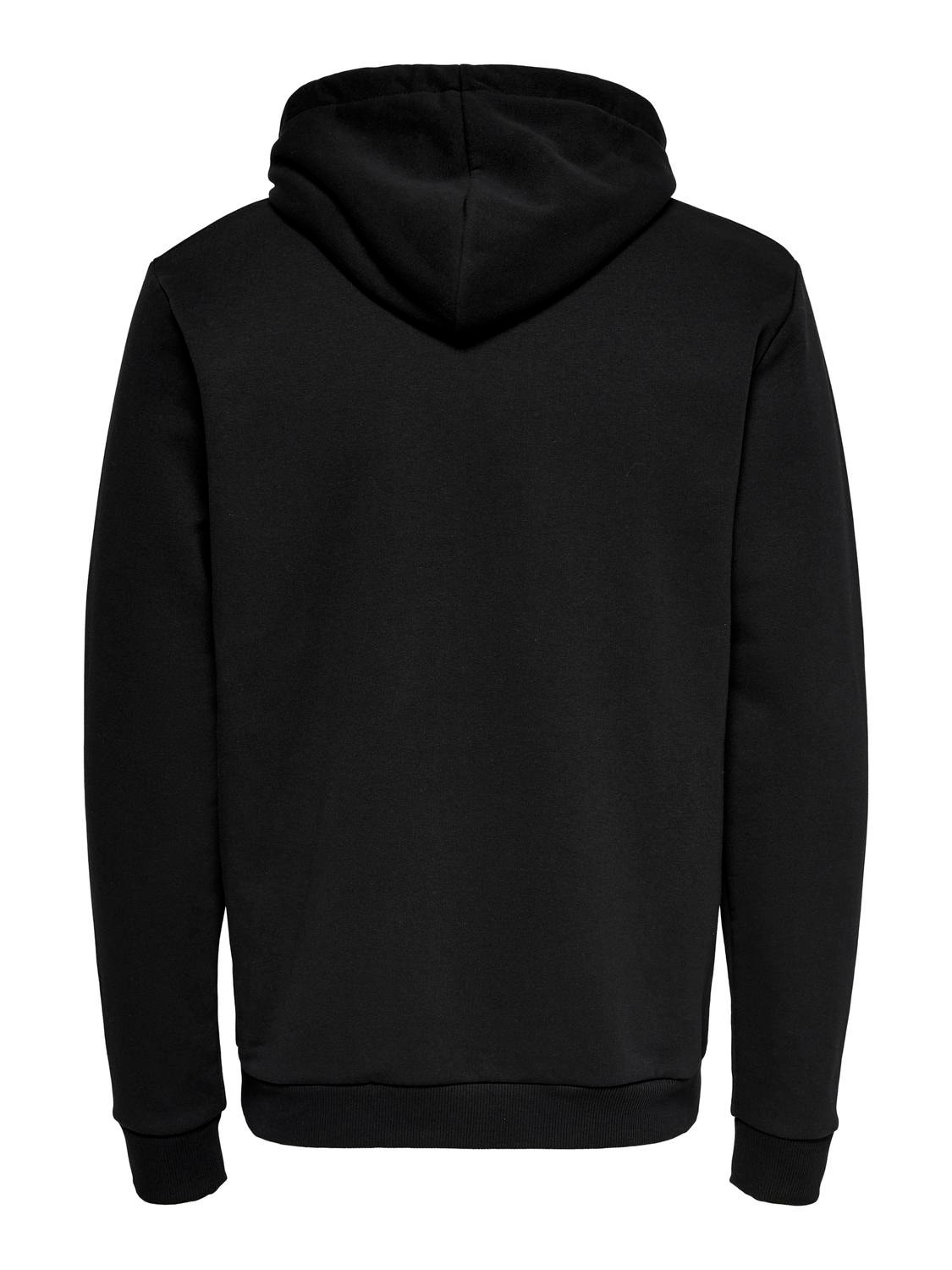 ONLY & SONS Regular Fit Hettegenser Sweatshirt -Black - 22018685