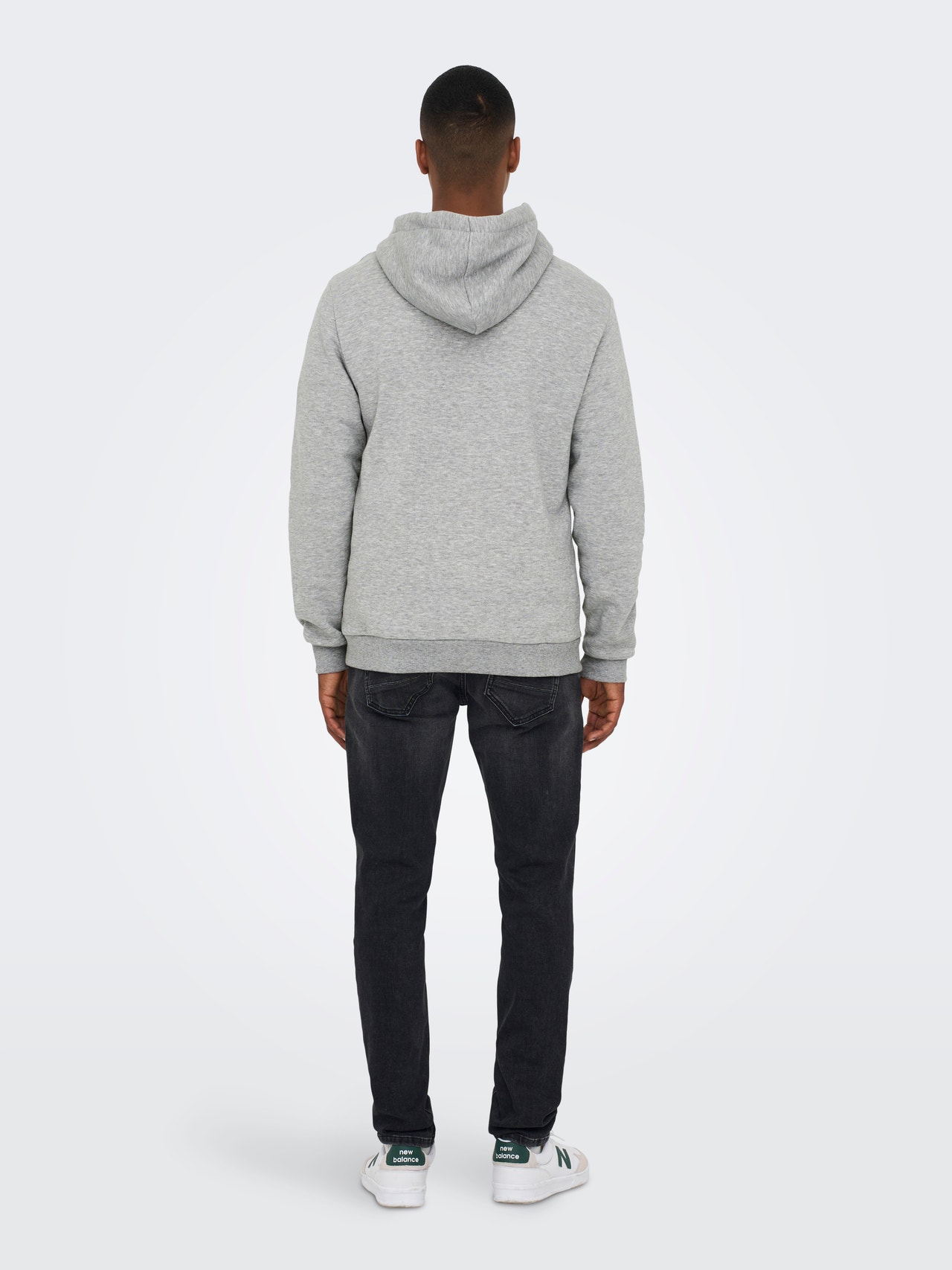 ONLY & SONS Normal geschnitten Kapuze Sweatshirt -Light Grey Melange - 22018685