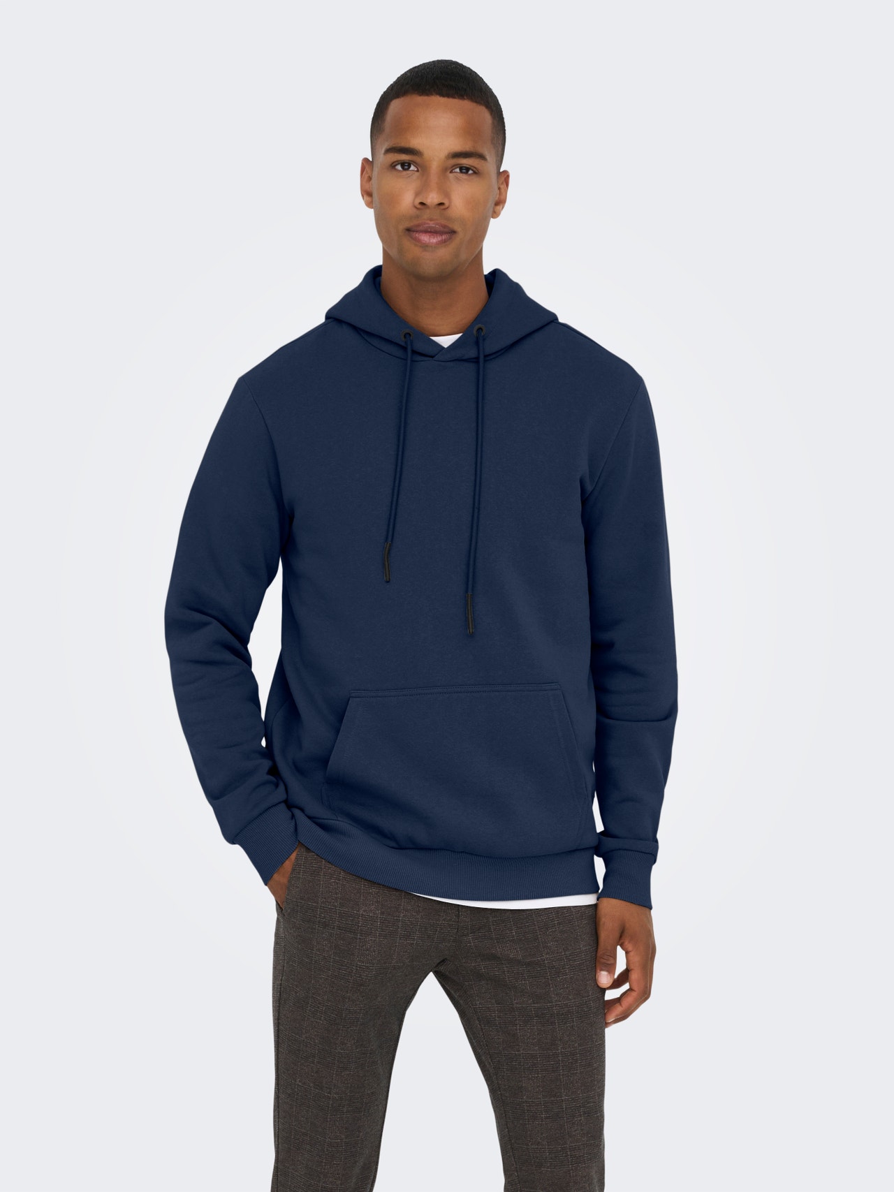 Regular Fit Hoodie Sweatshirt, Dark Blue