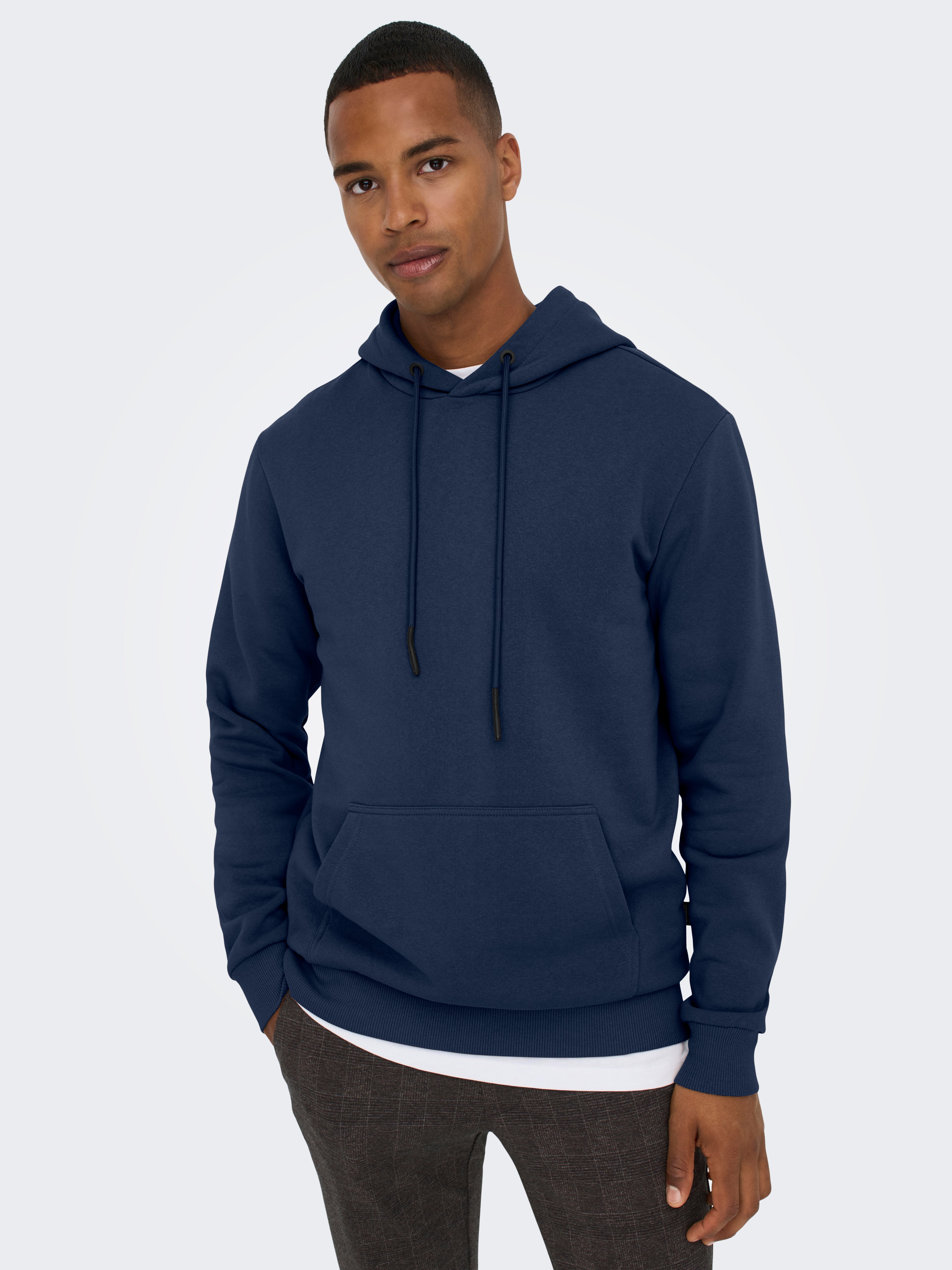 Dark blue hoodie on sale mens