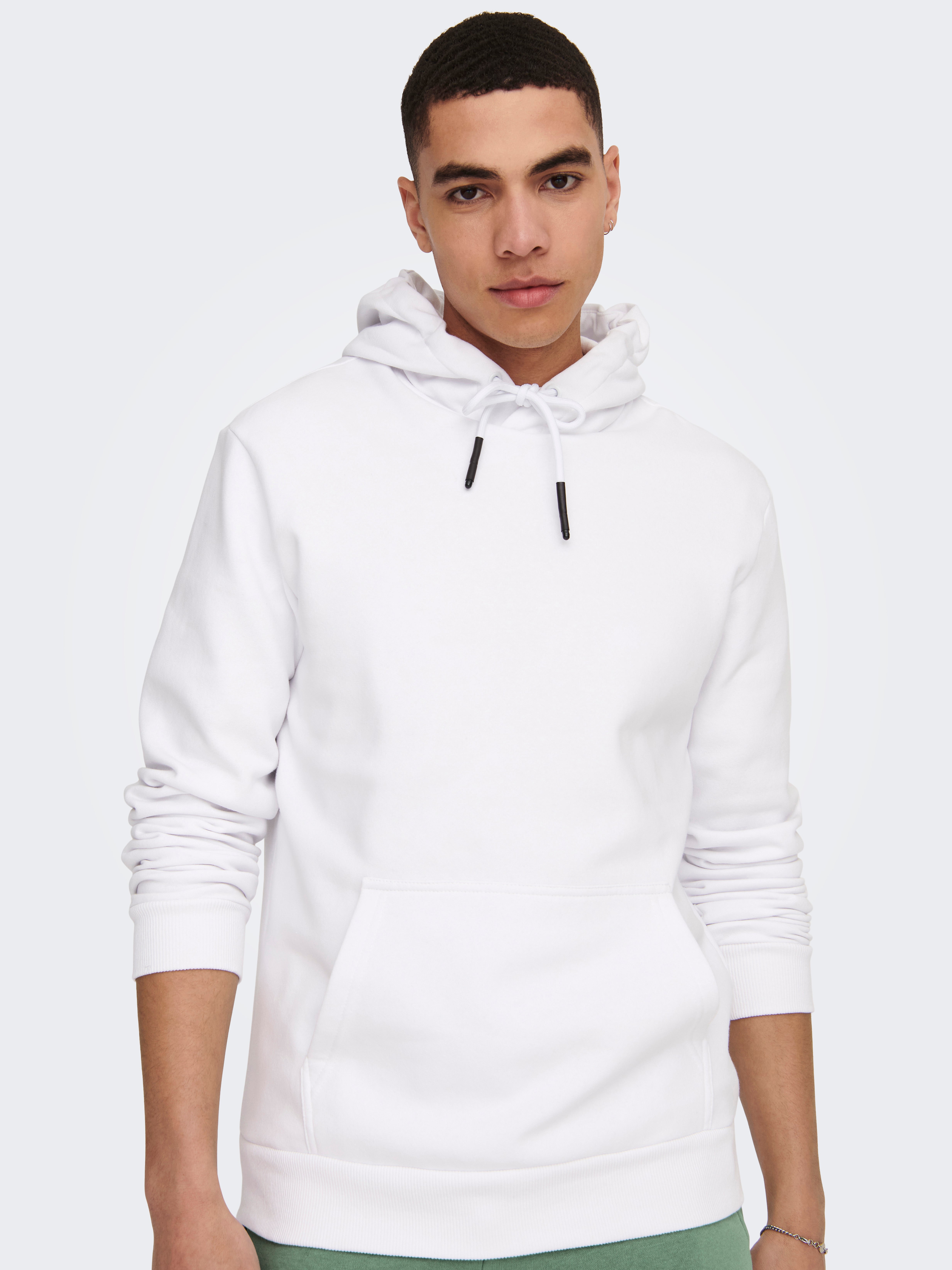 Solid colored hoodie White ONLY SONS