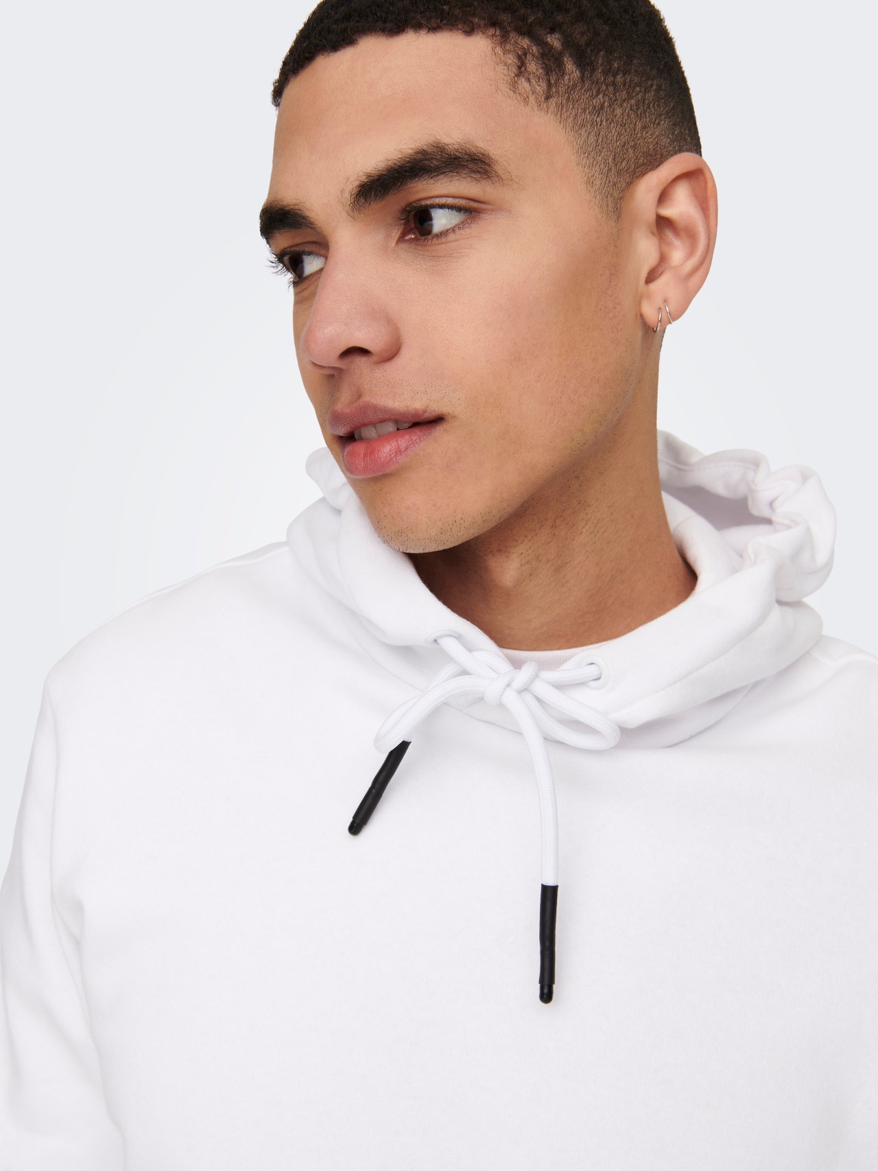 ONLY & SONS Normal passform Hoodie Sweatshirt -Bright White - 22018685